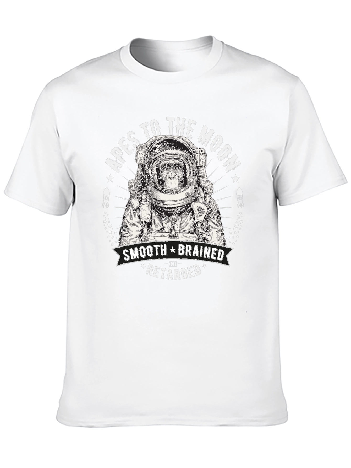 Apes to the Moon T-Shirt - Smooth Brain Edition