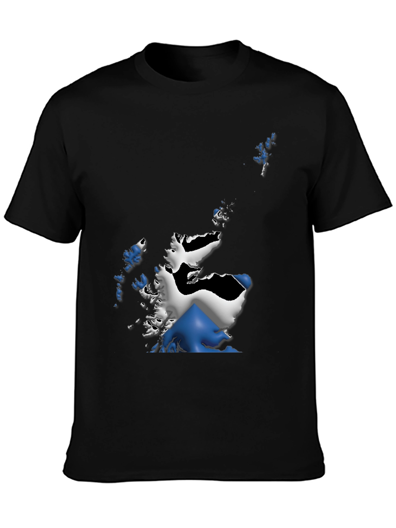 Scotland Flag Map Mens Graphic T-Shirt