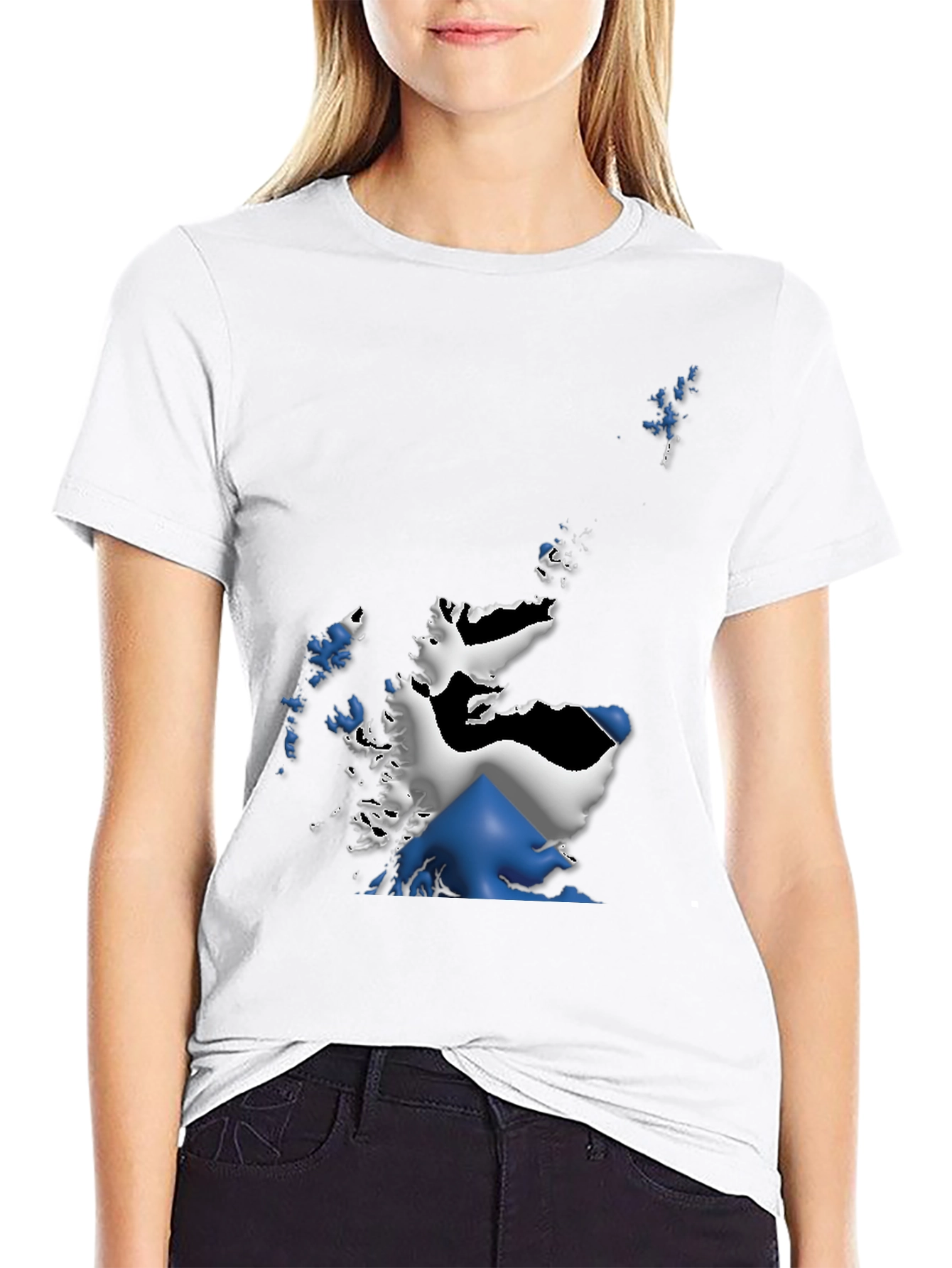 Scotland Flag Map Mens Graphic T-Shirt