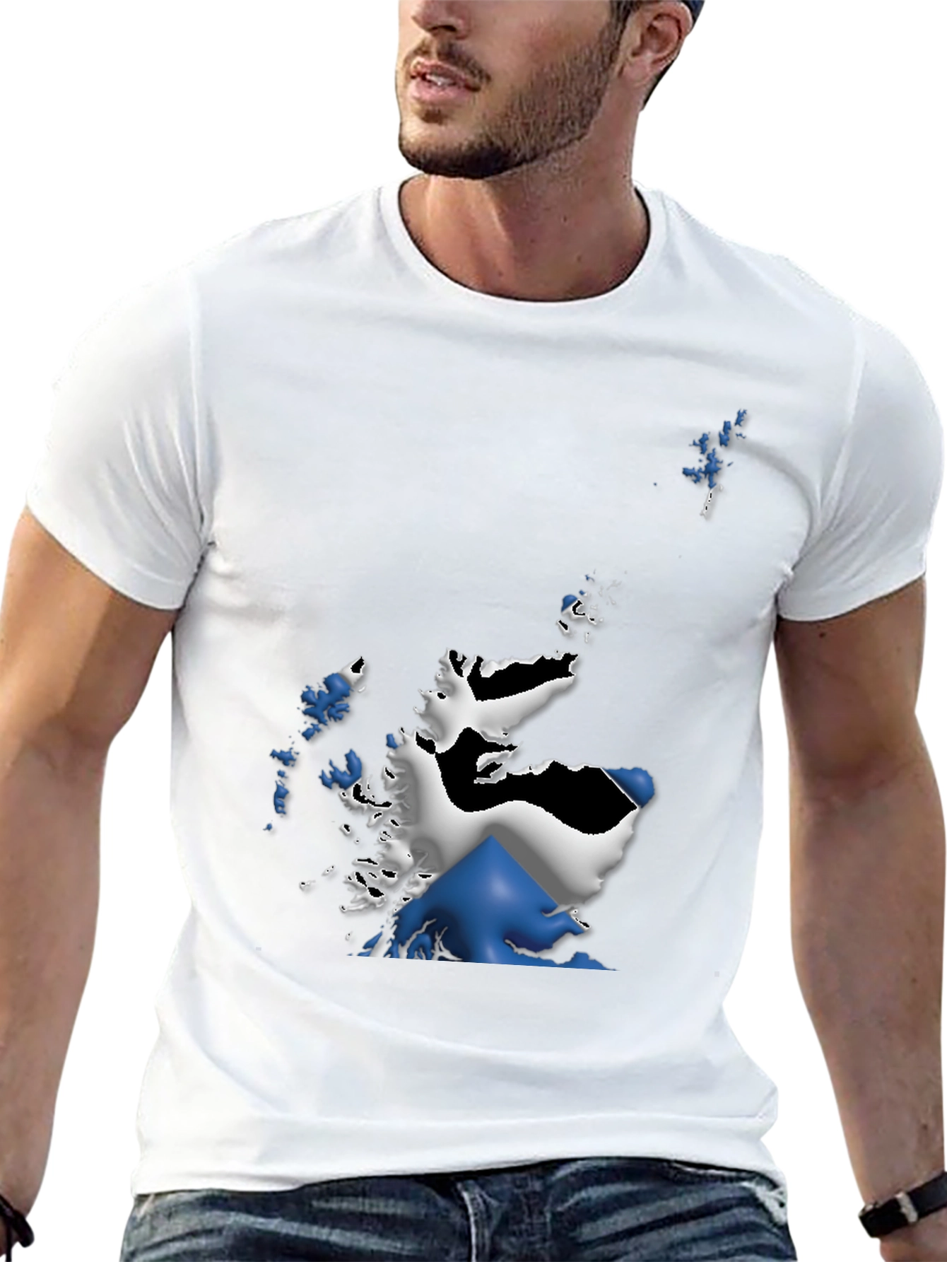 Scotland Flag Map Mens Graphic T-Shirt