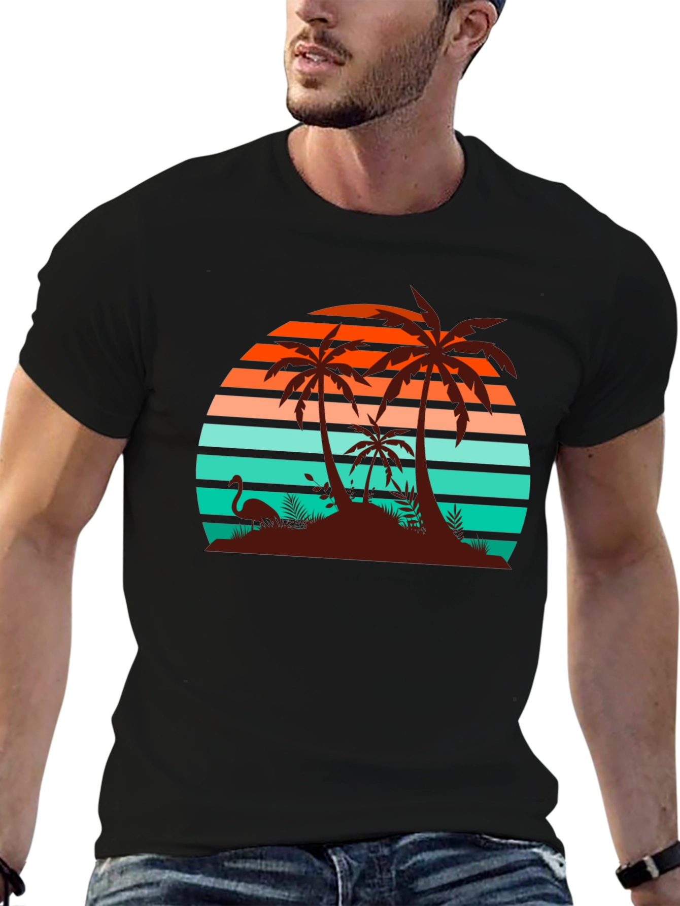 Retro Sunset Palm Tree T-Shirt