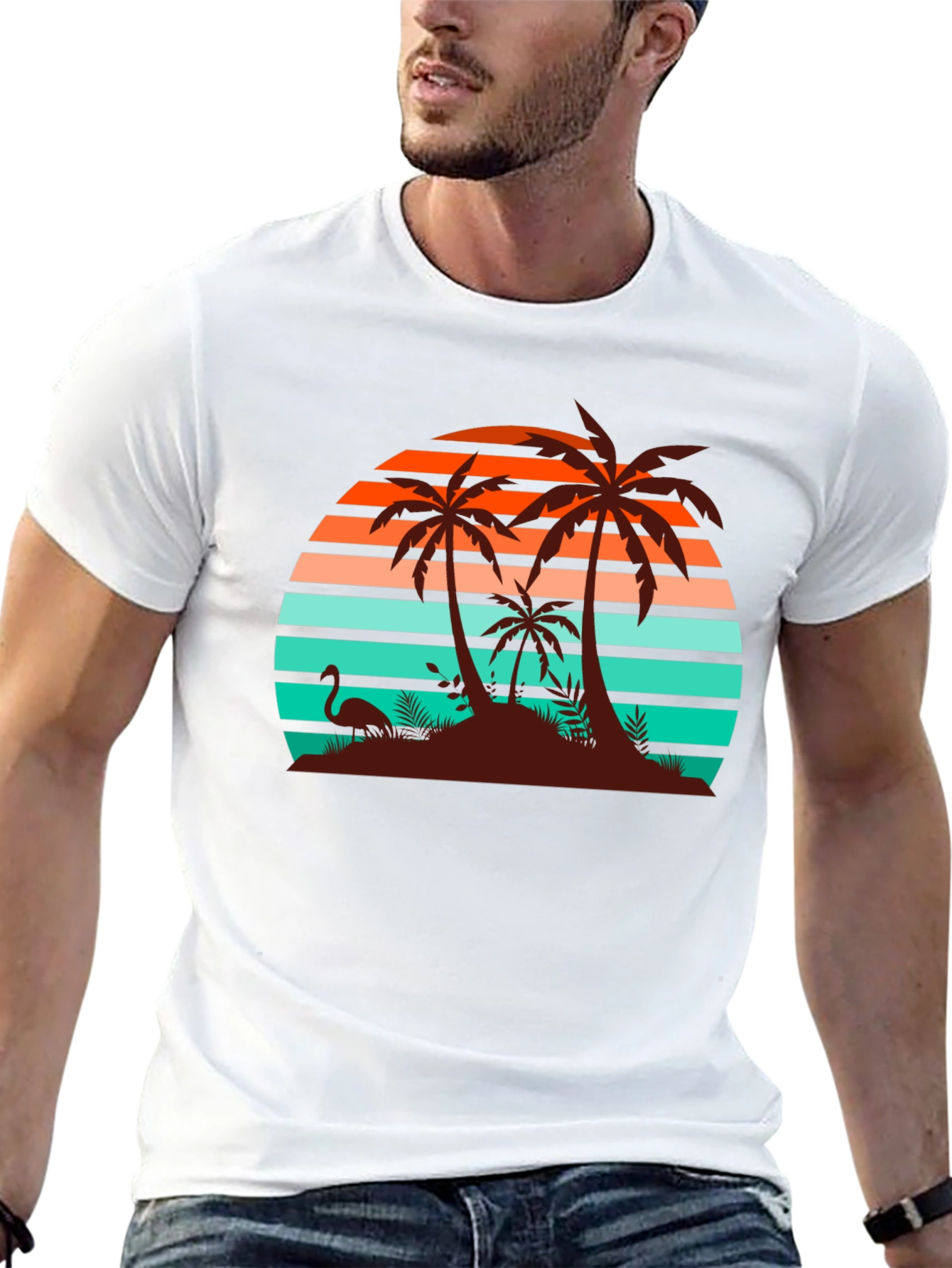Retro Sunset Palm Tree T-Shirt