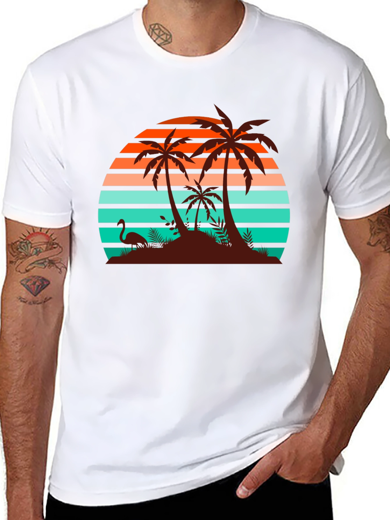 Retro Sunset Palm Tree T-Shirt