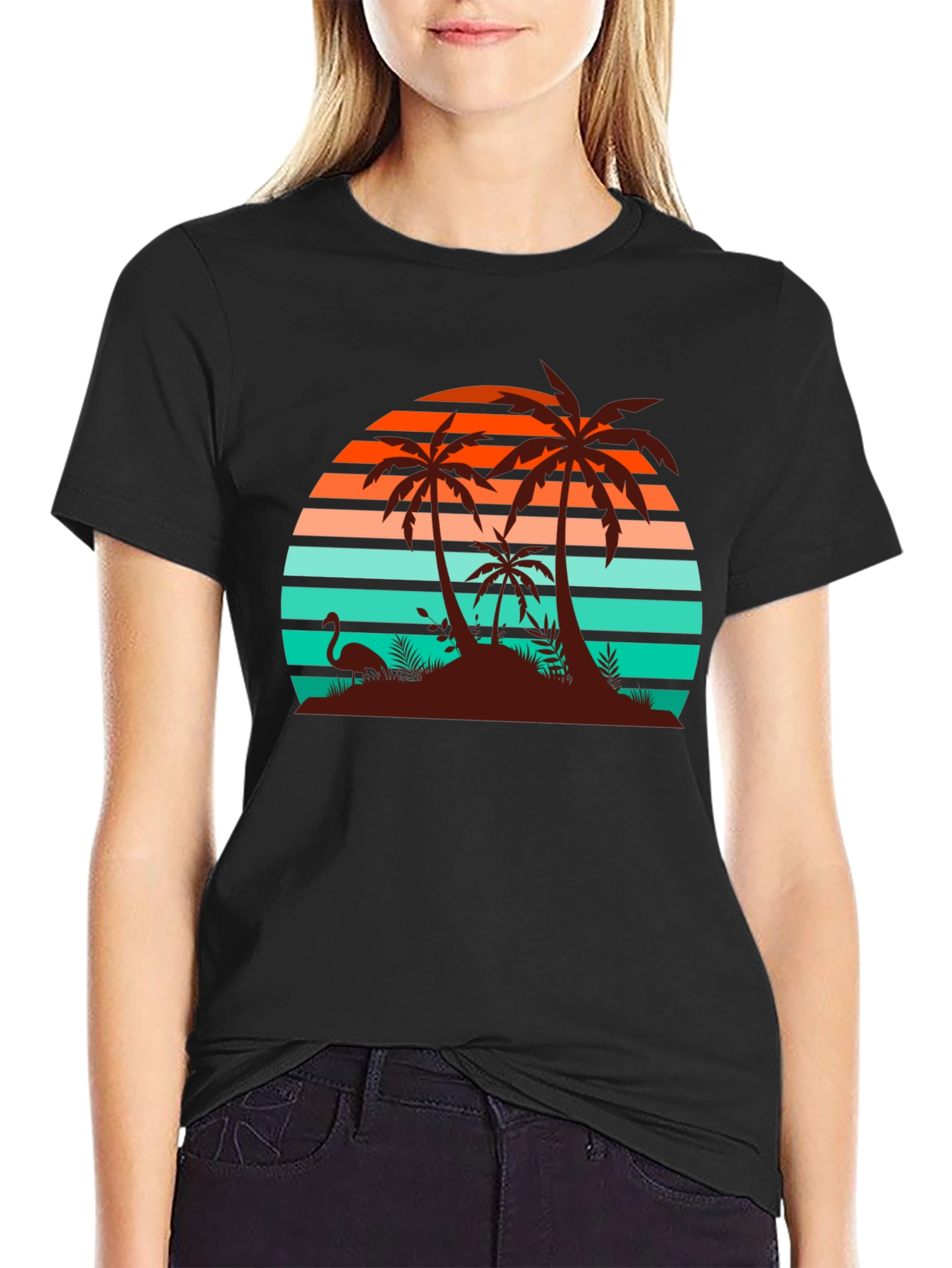 Retro Sunset Palm Tree T-Shirt