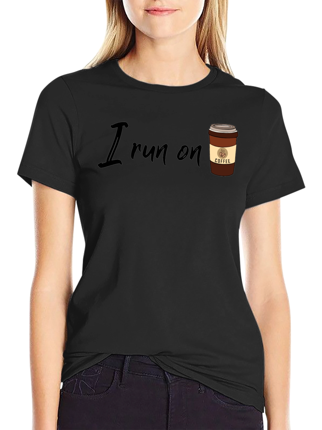 I Run On Coffee T-Shirt - Black