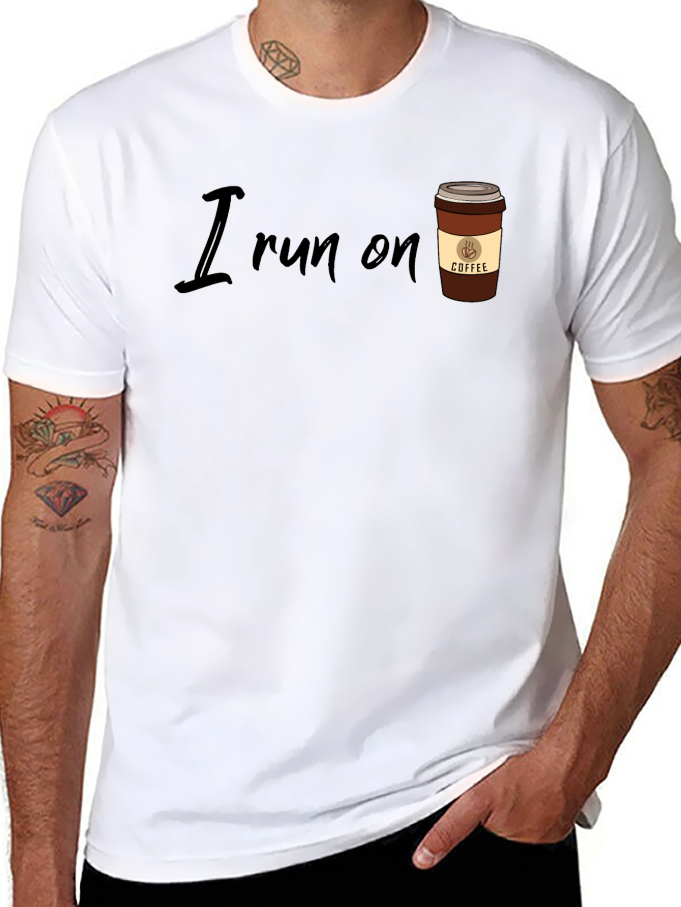 I Run On Coffee T-Shirt - Black