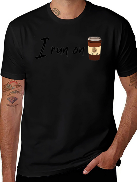 I Run On Coffee T-Shirt - Black