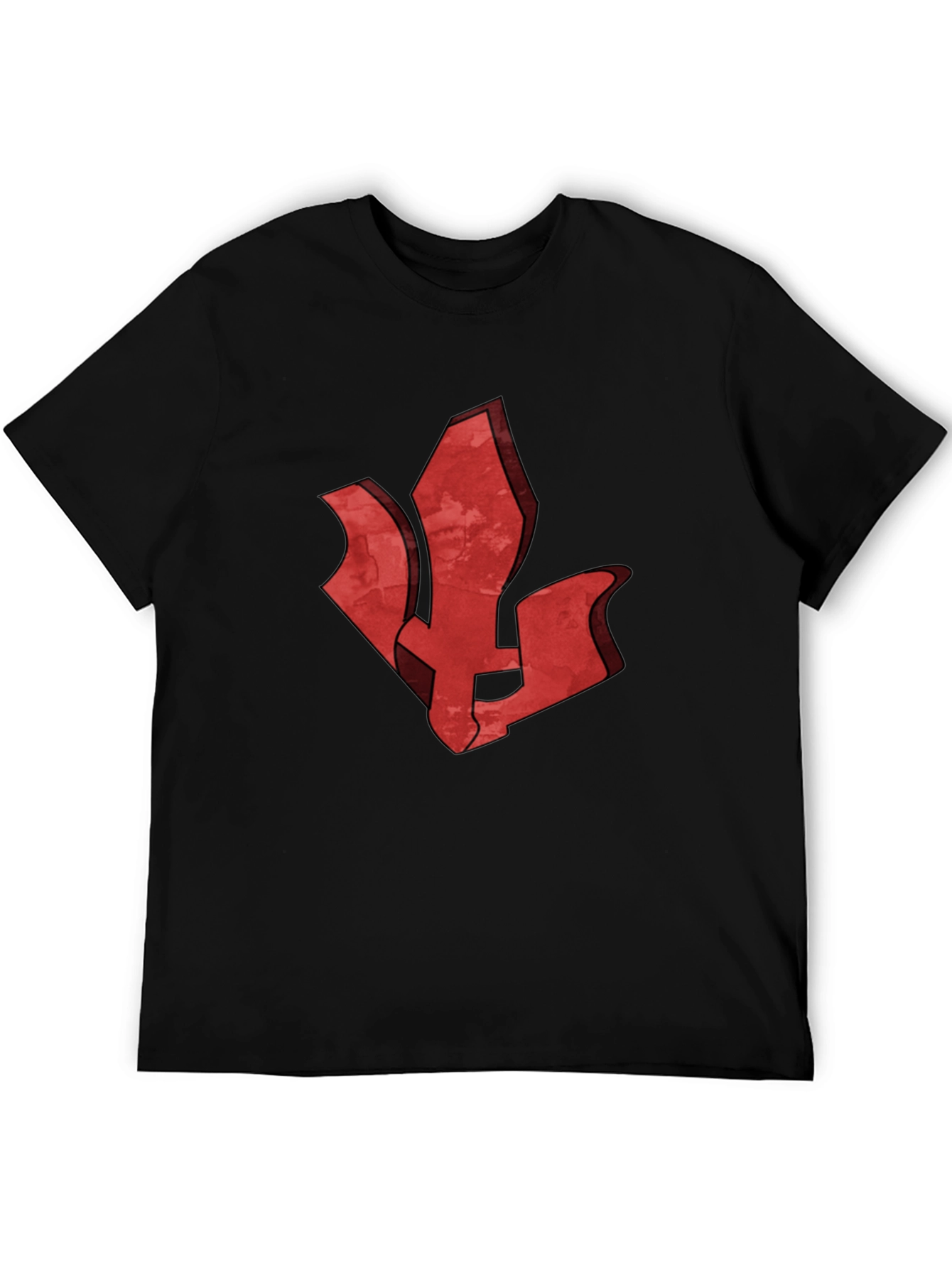 Red Emblem Black T-Shirt - Stylish Graphic Tee