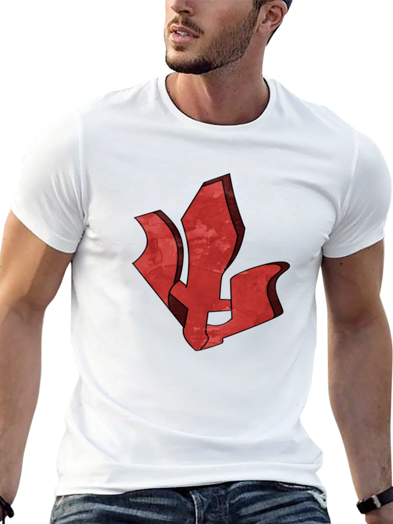 Red Emblem Black T-Shirt - Stylish Graphic Tee