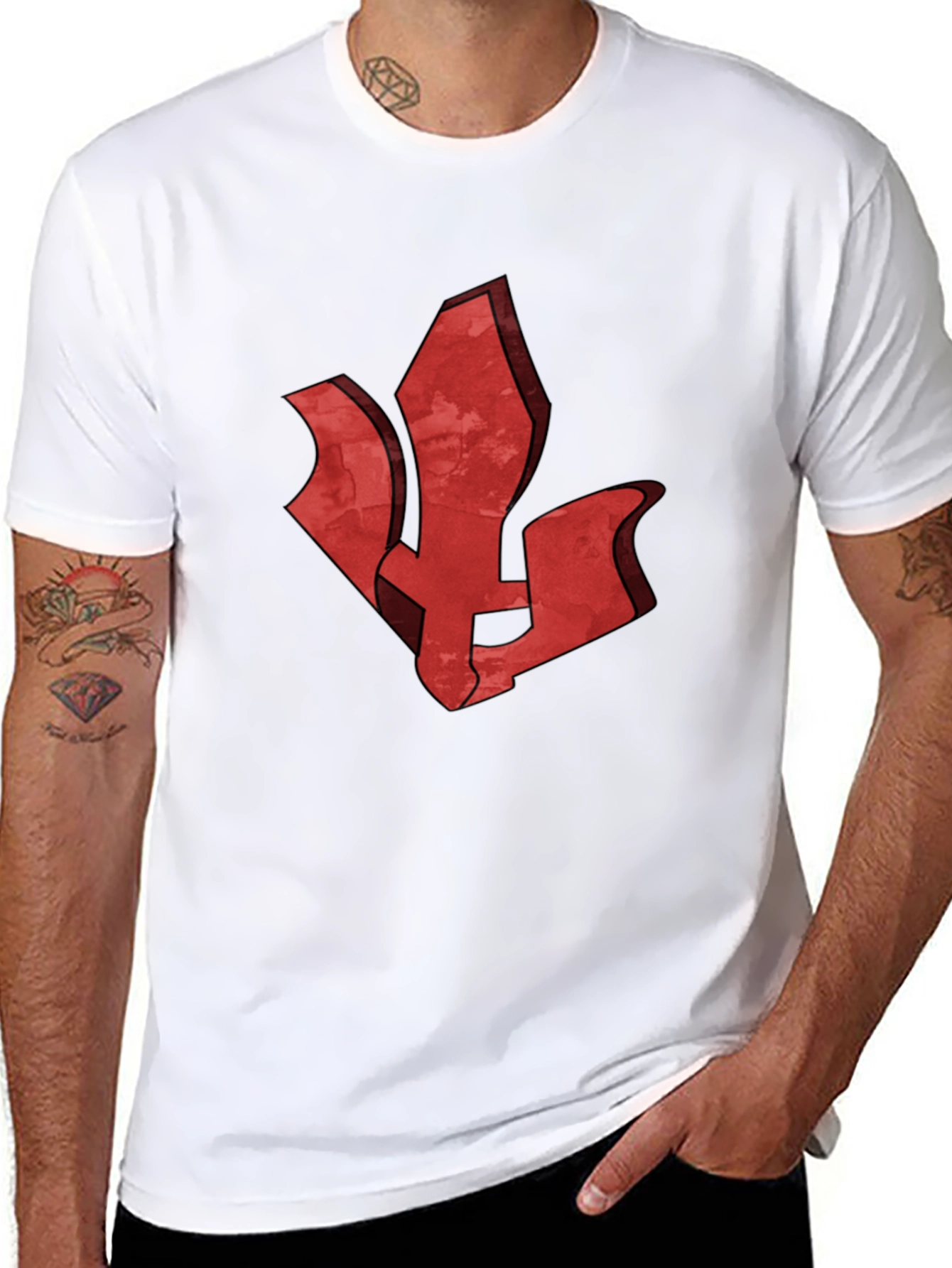 Red Emblem Black T-Shirt - Stylish Graphic Tee