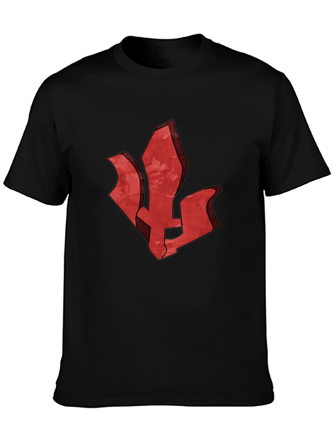 Red Emblem Black T-Shirt - Stylish Graphic Tee