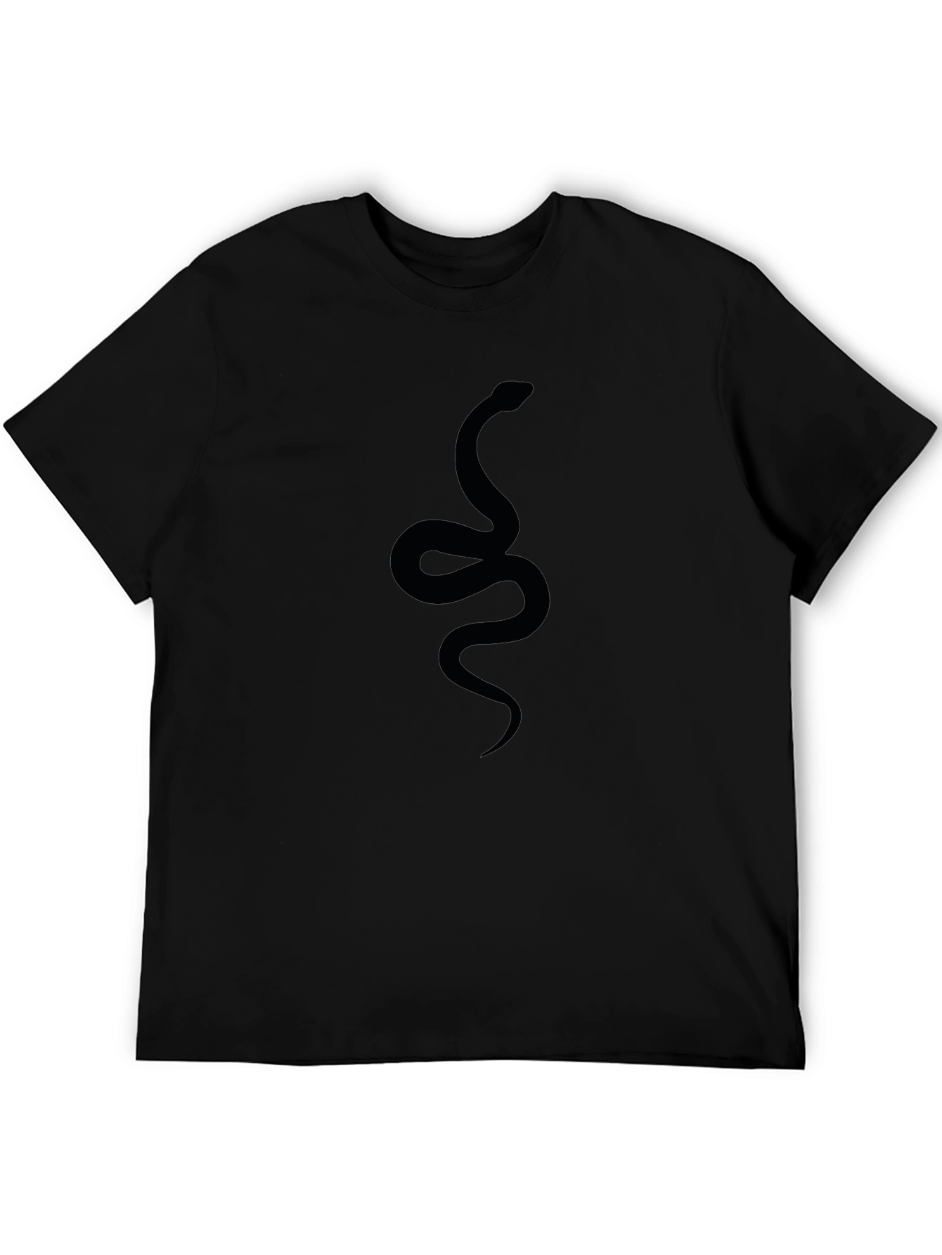 Mens Black Snake Graphic Tee - Stylish Casual Wear