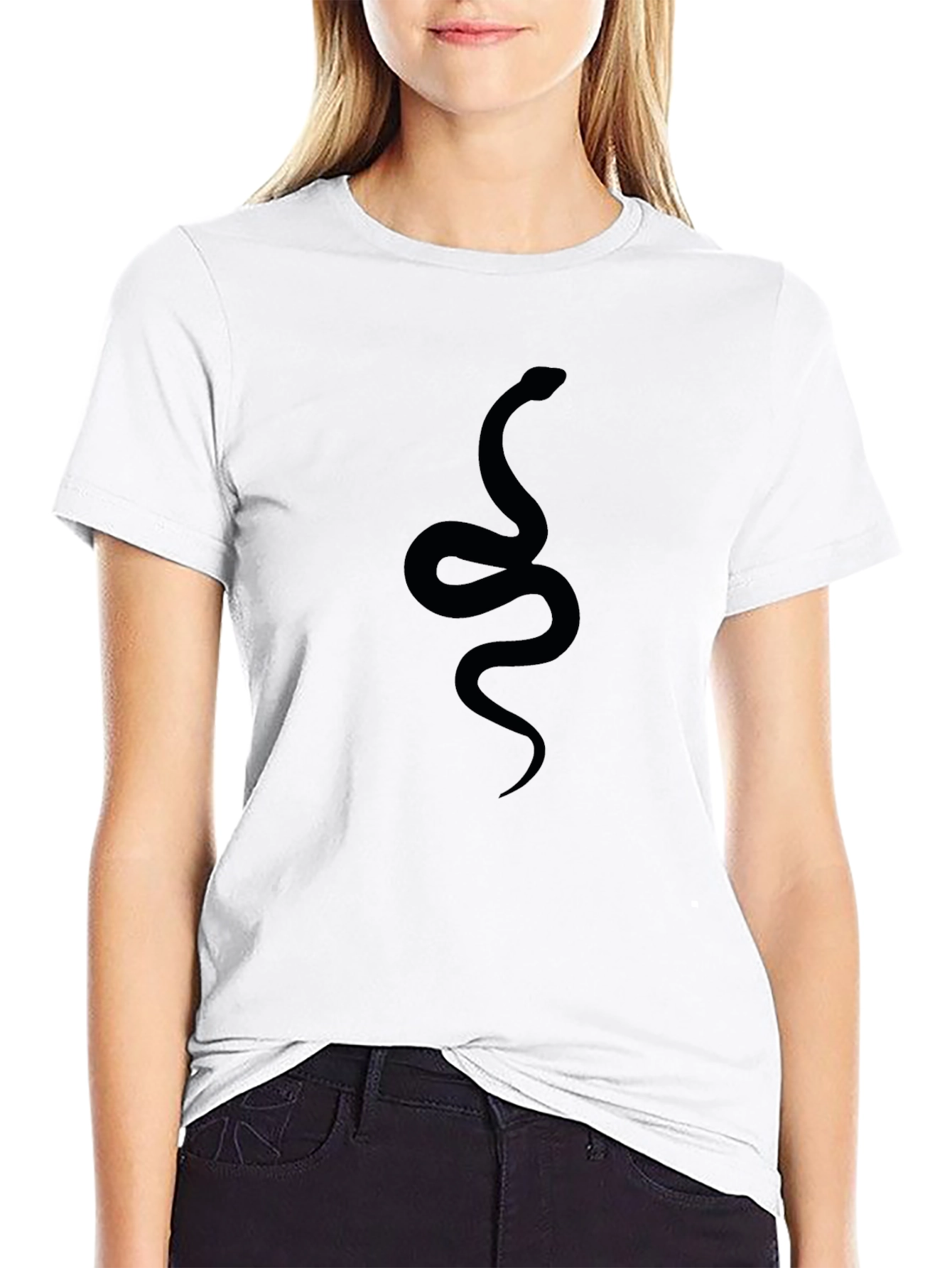 Mens Black Snake Graphic Tee - Stylish Casual Wear