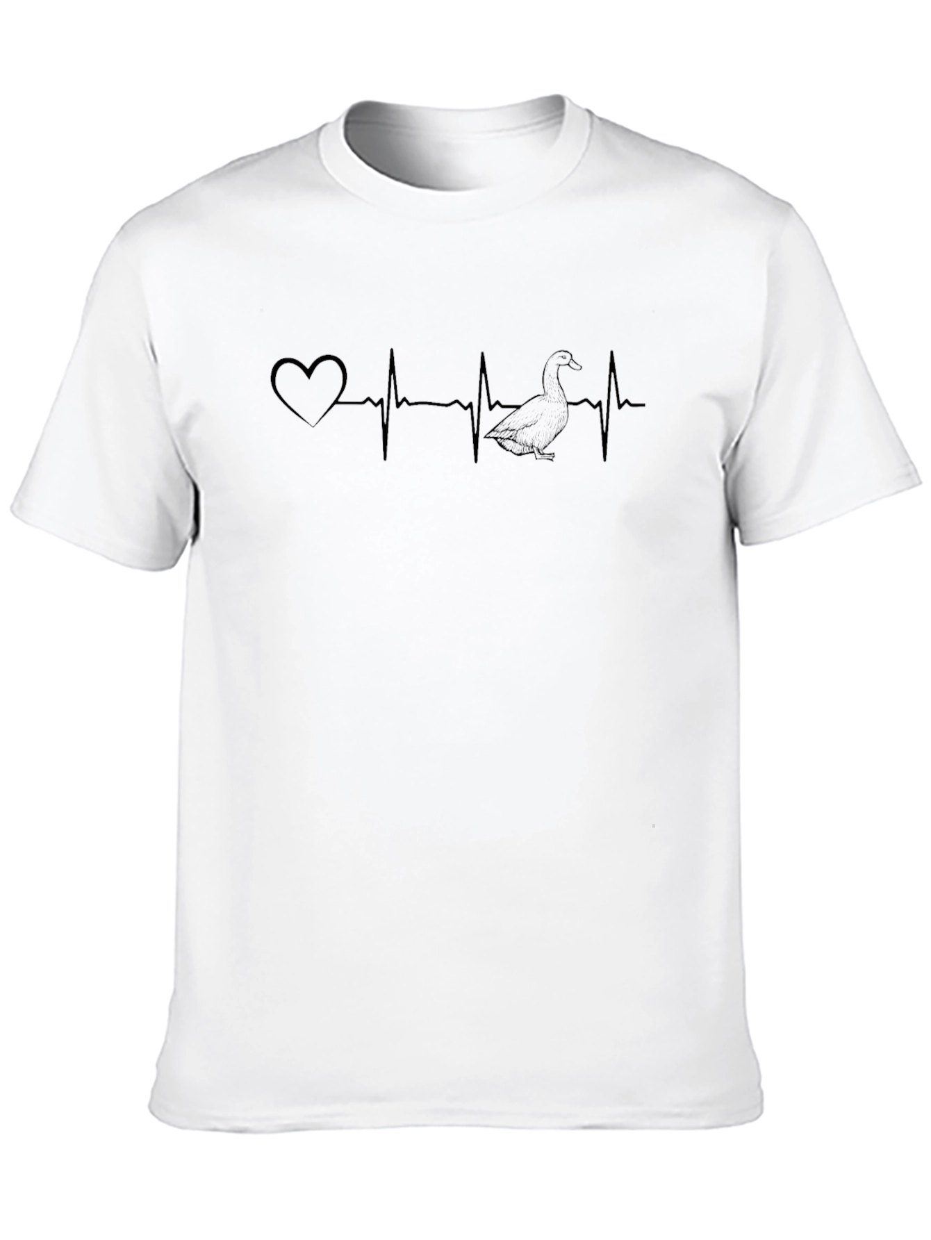 Heartbeat Duck Graphic Tee - Soft Cotton Blend