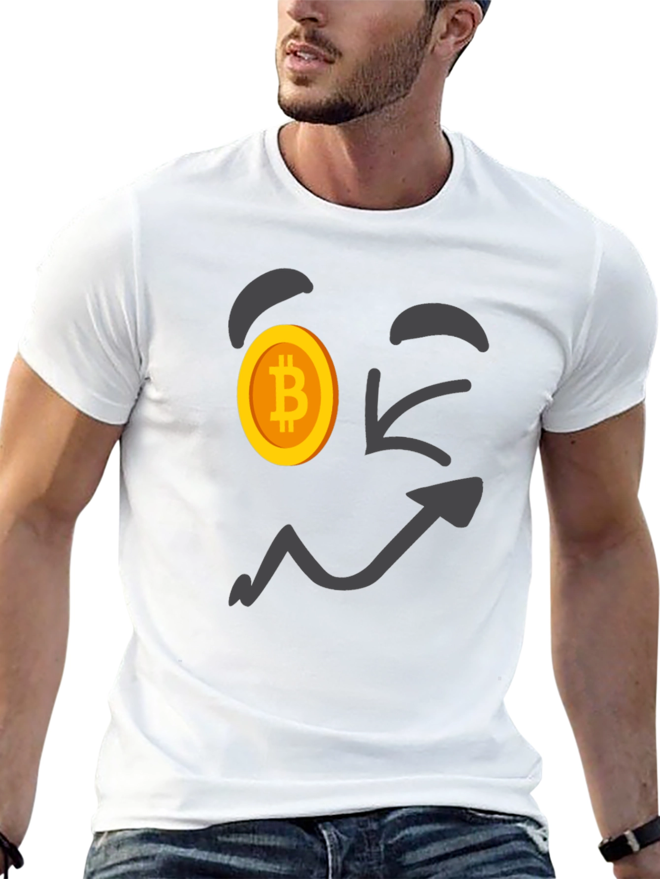 Bitcoin Wink Face T-Shirt - Crypto Currency Tee