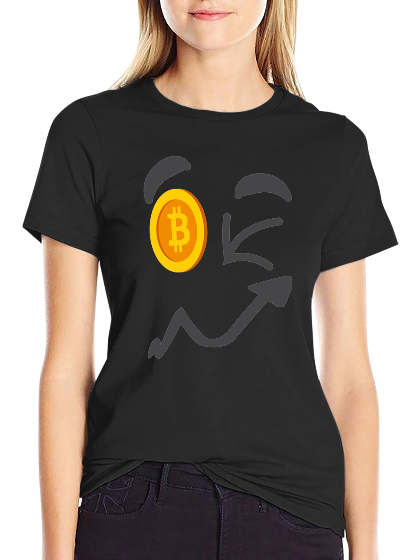 Bitcoin Wink Face T-Shirt - Crypto Currency Tee