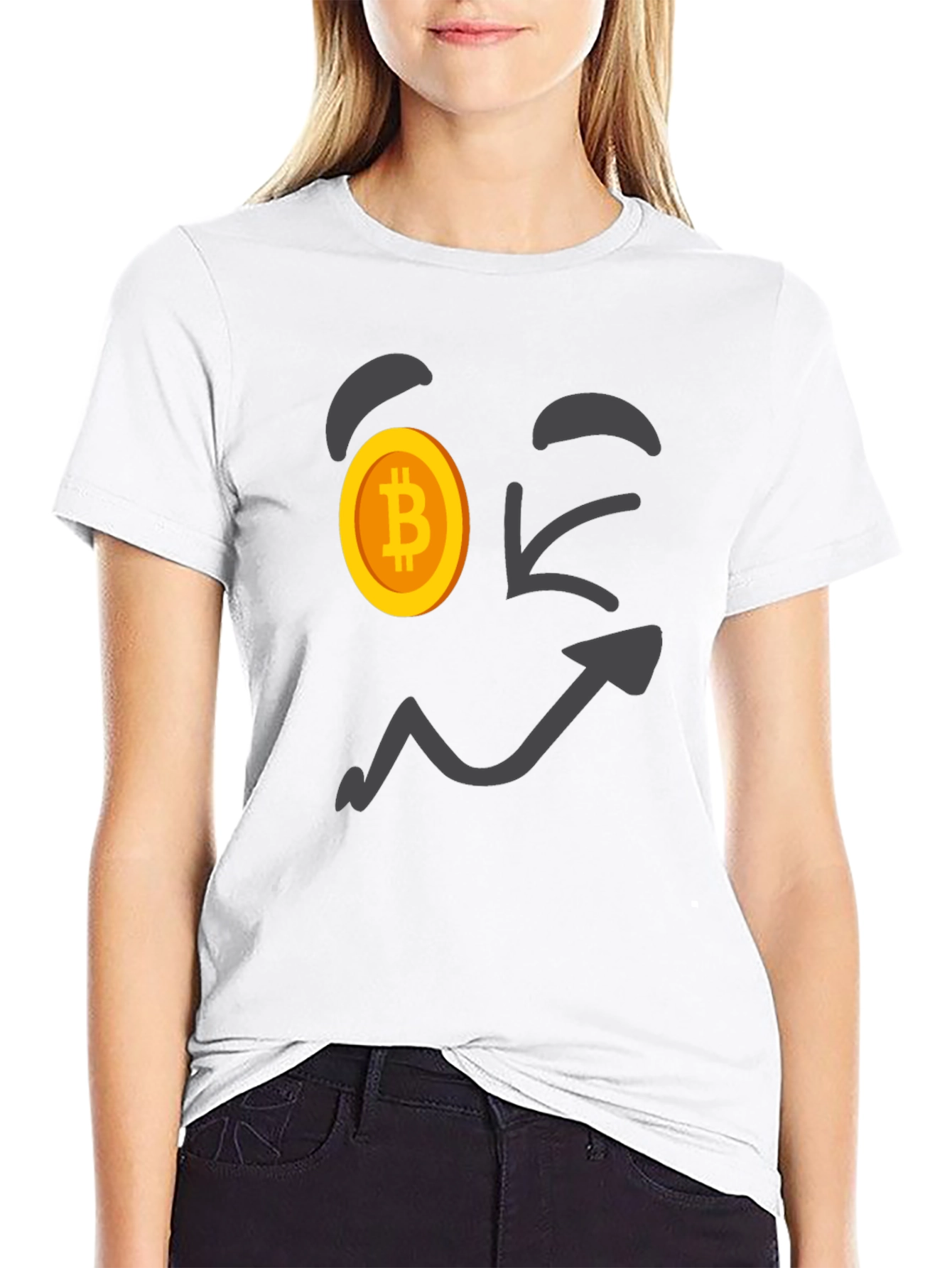 Bitcoin Wink Face T-Shirt - Crypto Currency Tee