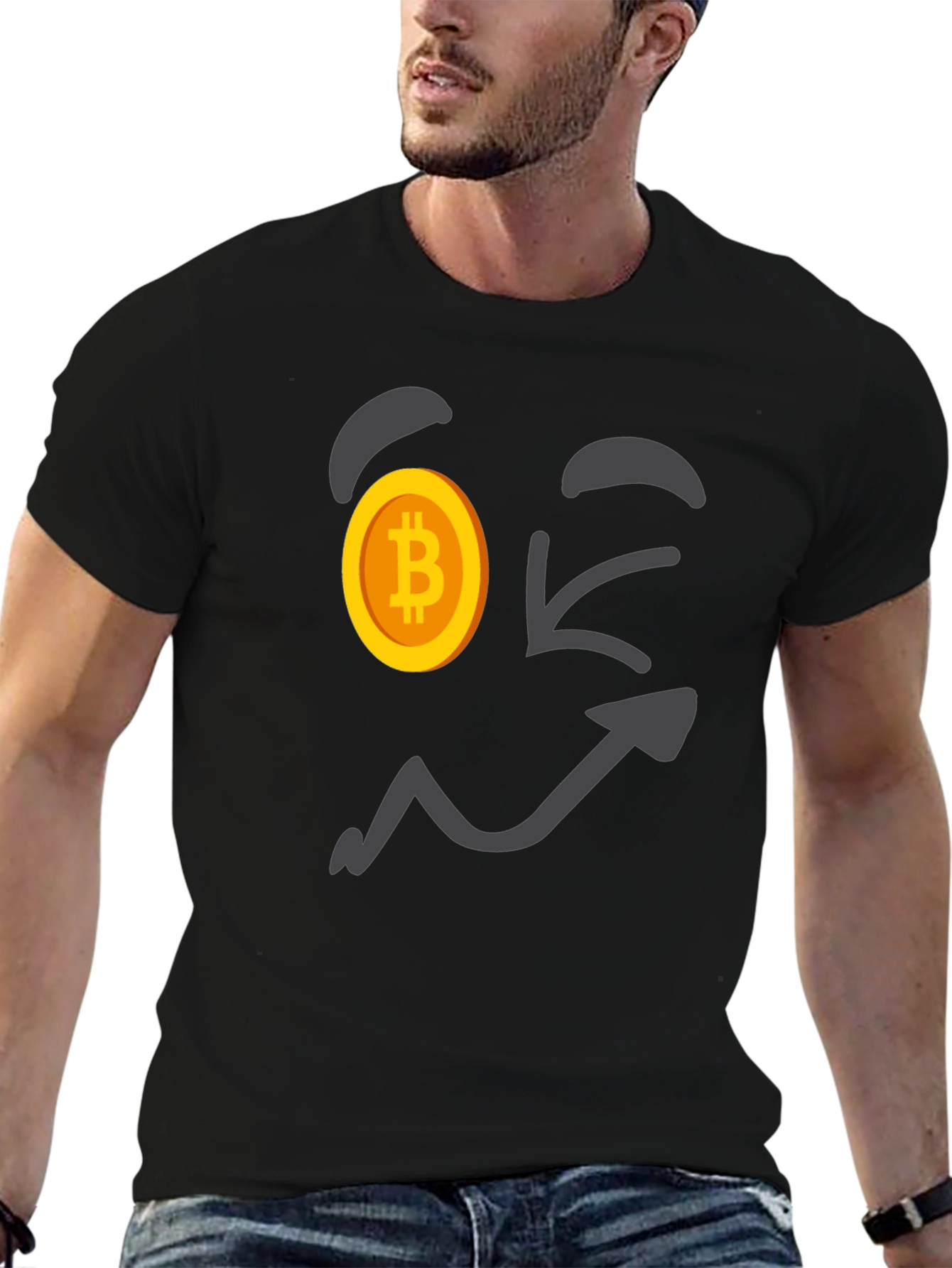 Bitcoin Wink Face T-Shirt - Crypto Currency Tee