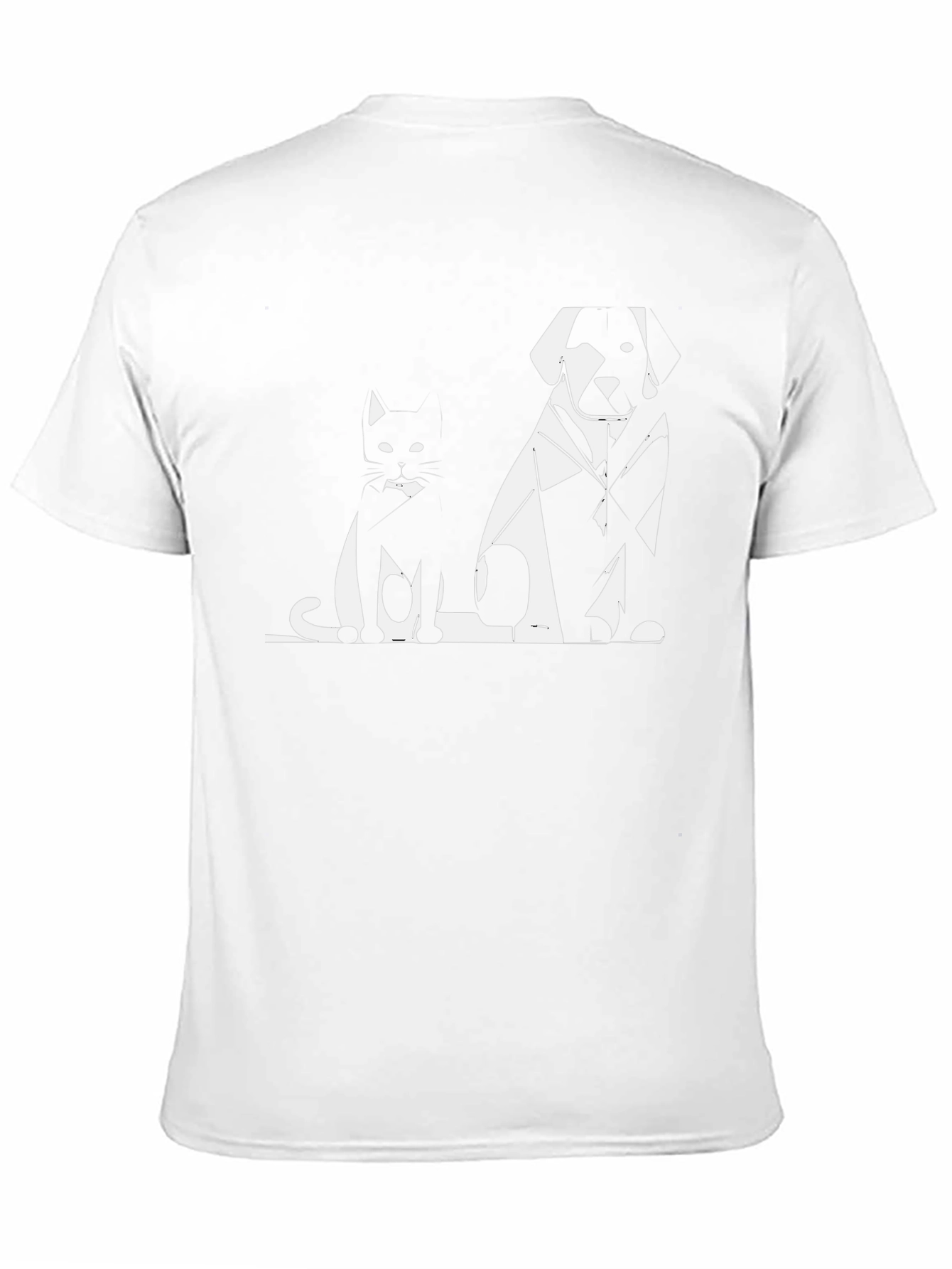 Cat and Dog Graphic Tee - Black