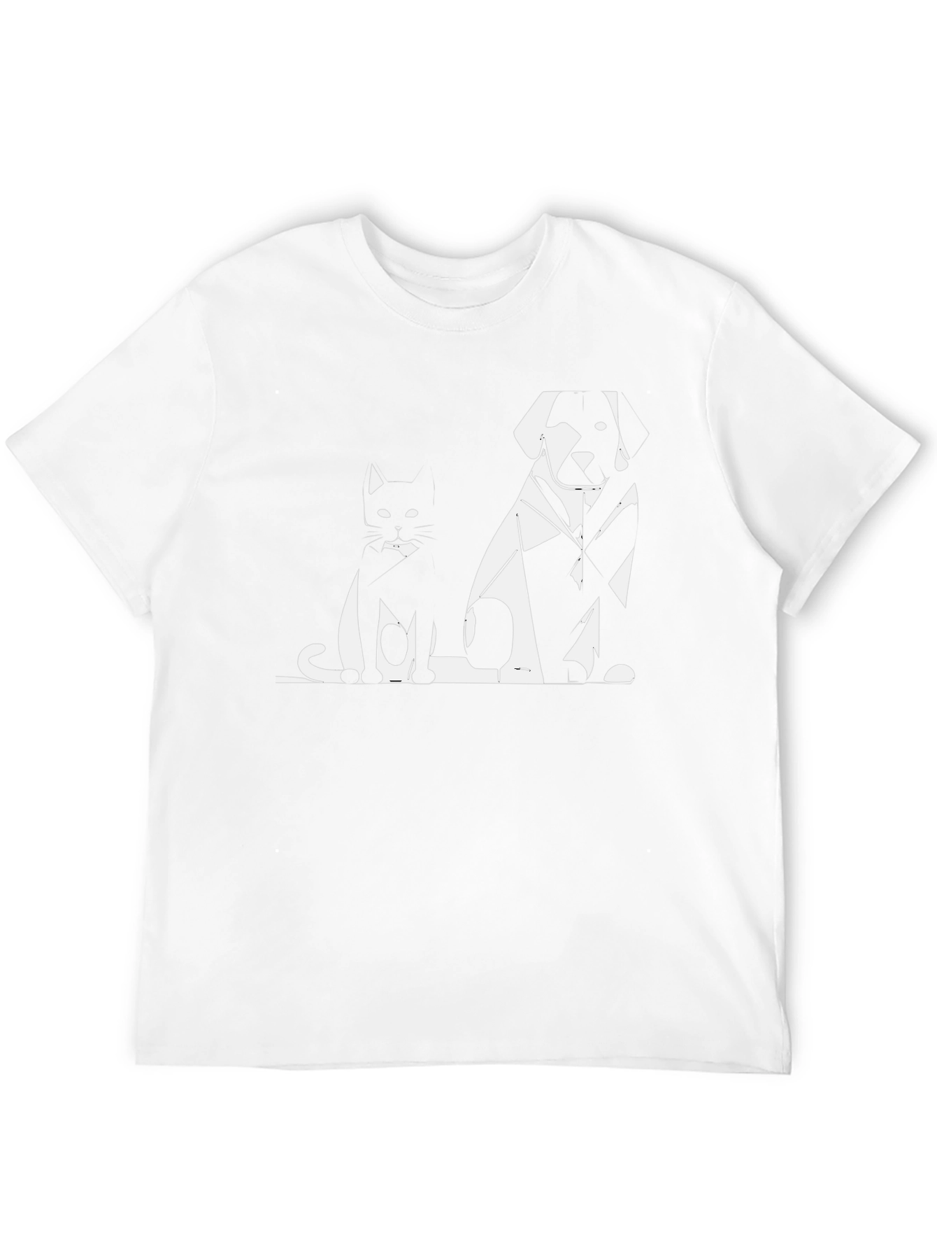Cat and Dog Graphic Tee - Black