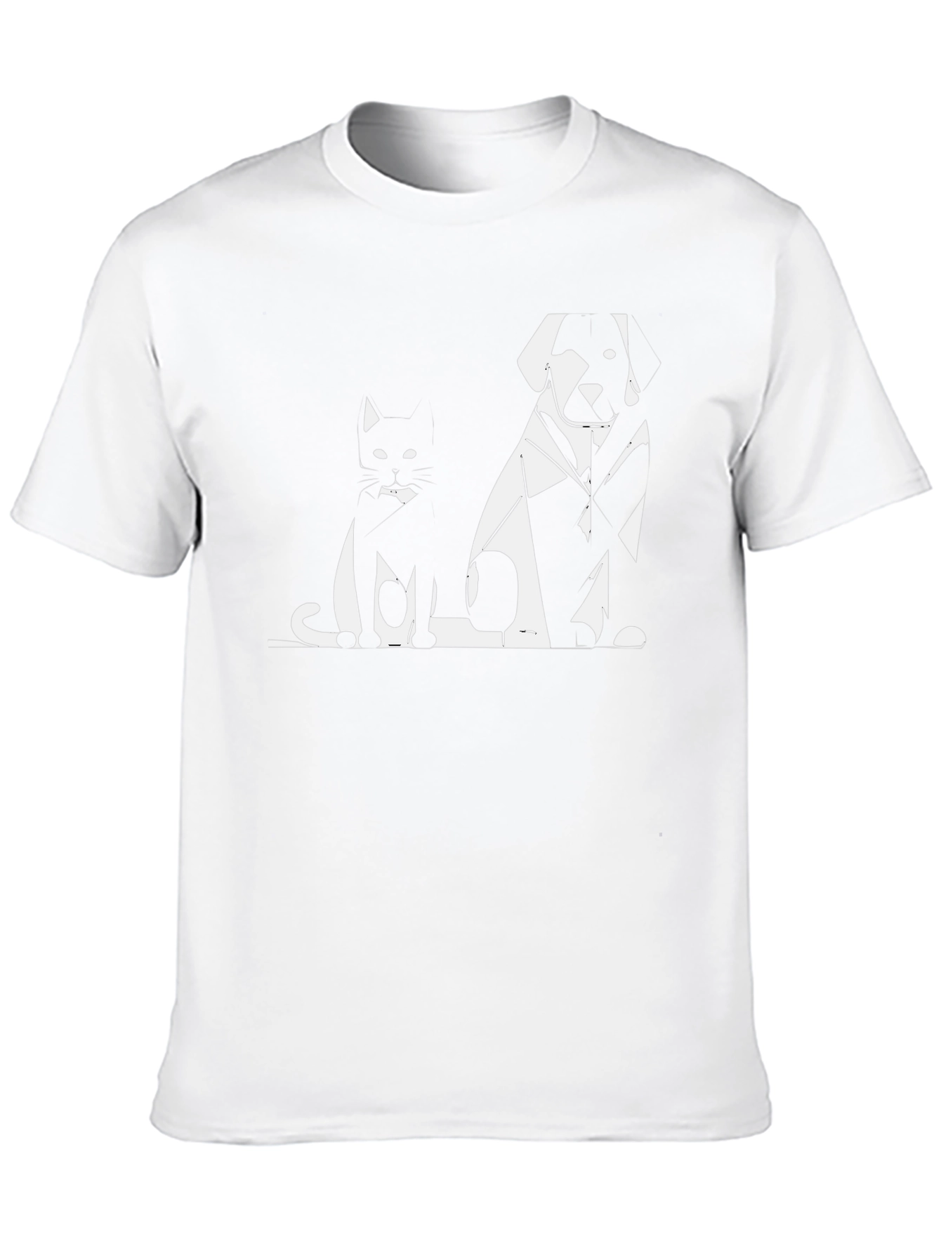 Cat and Dog Graphic Tee - Black