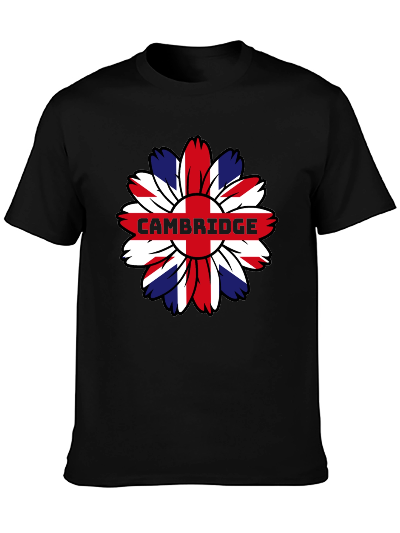 Cambridge UK Flag Flower Graphic Tee