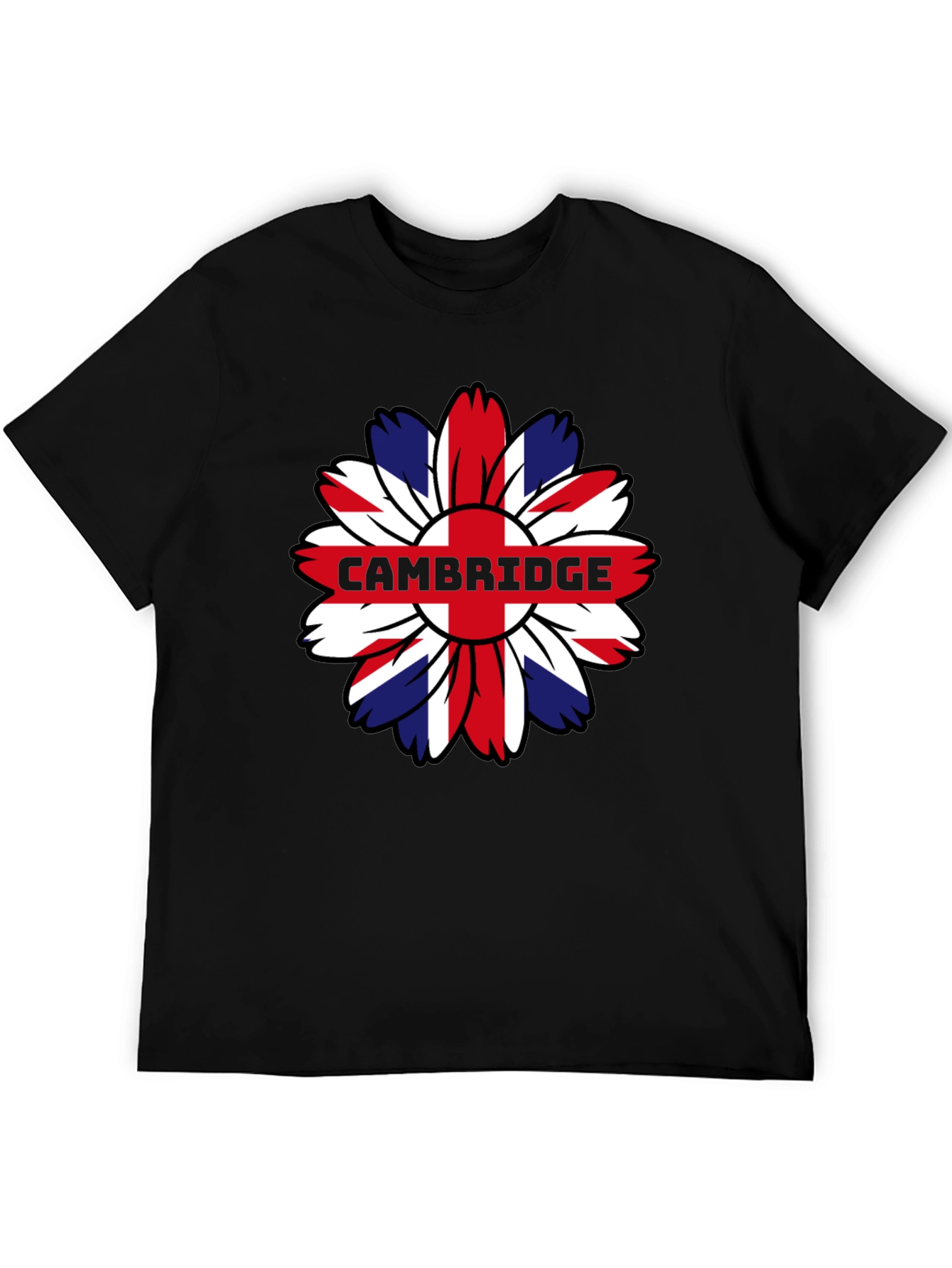 Cambridge UK Flag Flower Graphic Tee