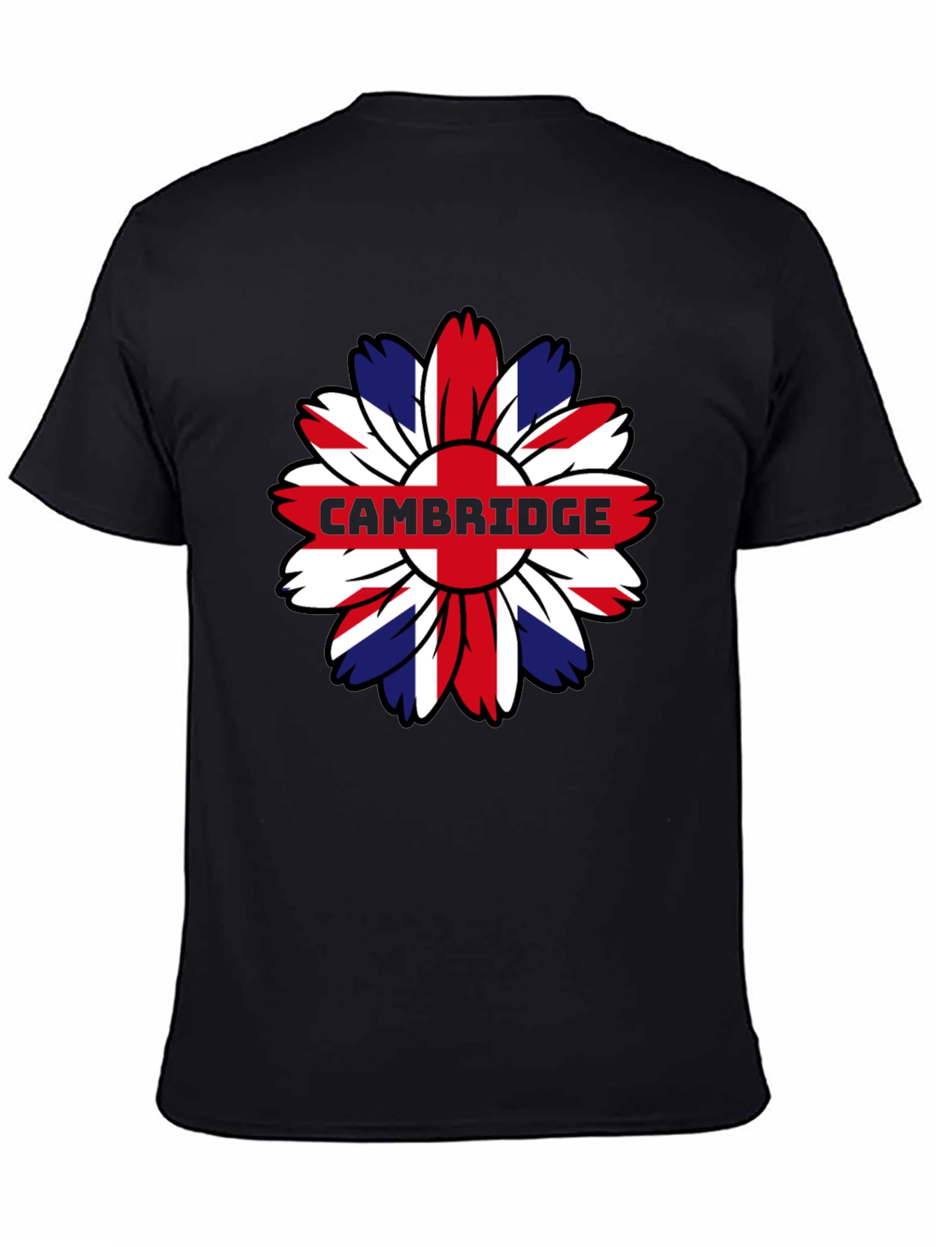 Cambridge UK Flag Flower Graphic Tee