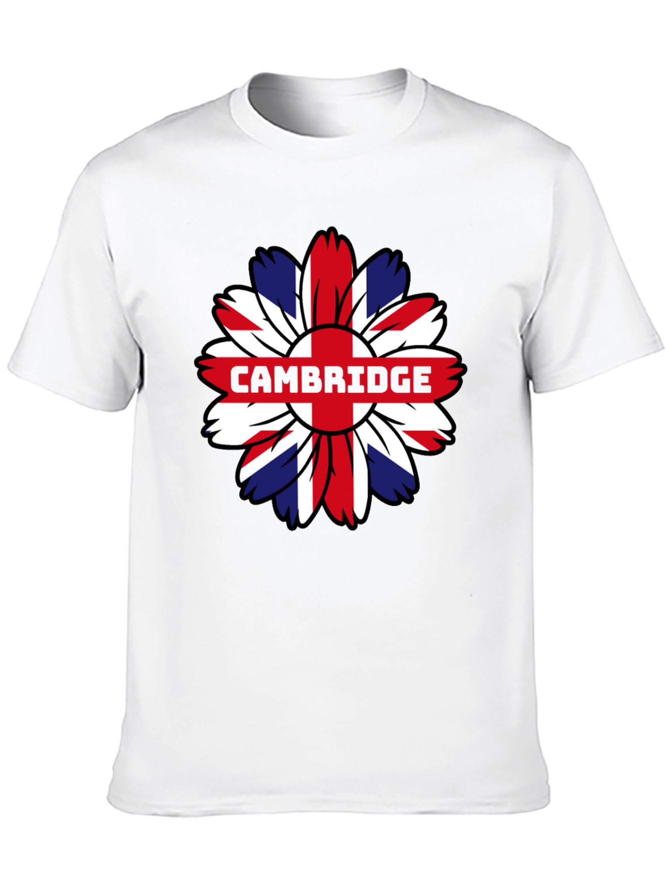 Cambridge UK Flag Flower Graphic Tee