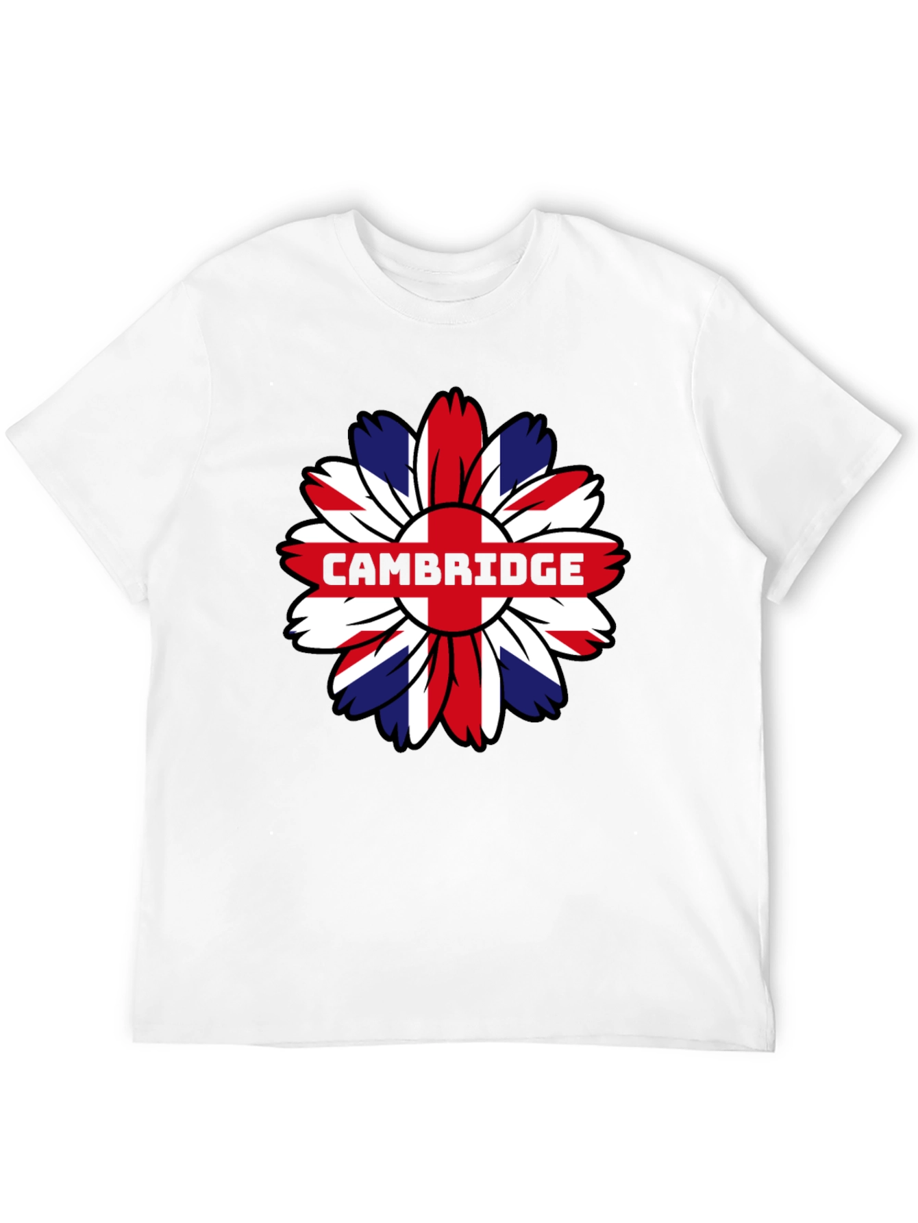Cambridge UK Flag Flower Graphic Tee