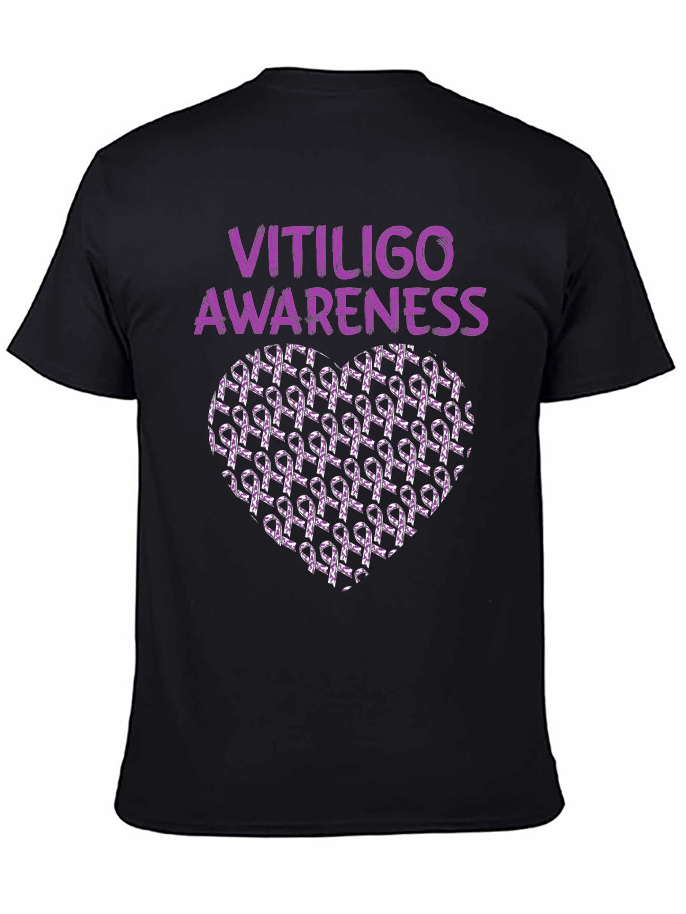Vitiligo Awareness Heart Ribbon T-Shirt