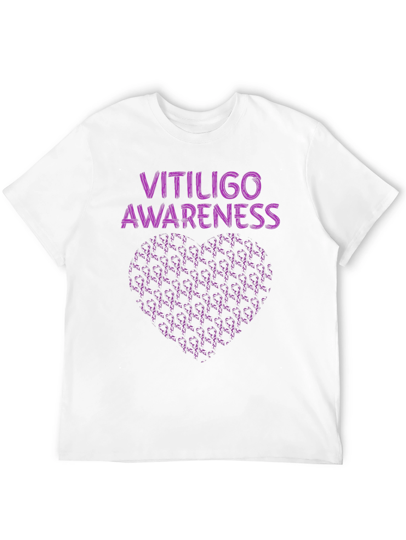 Vitiligo Awareness Heart Ribbon T-Shirt