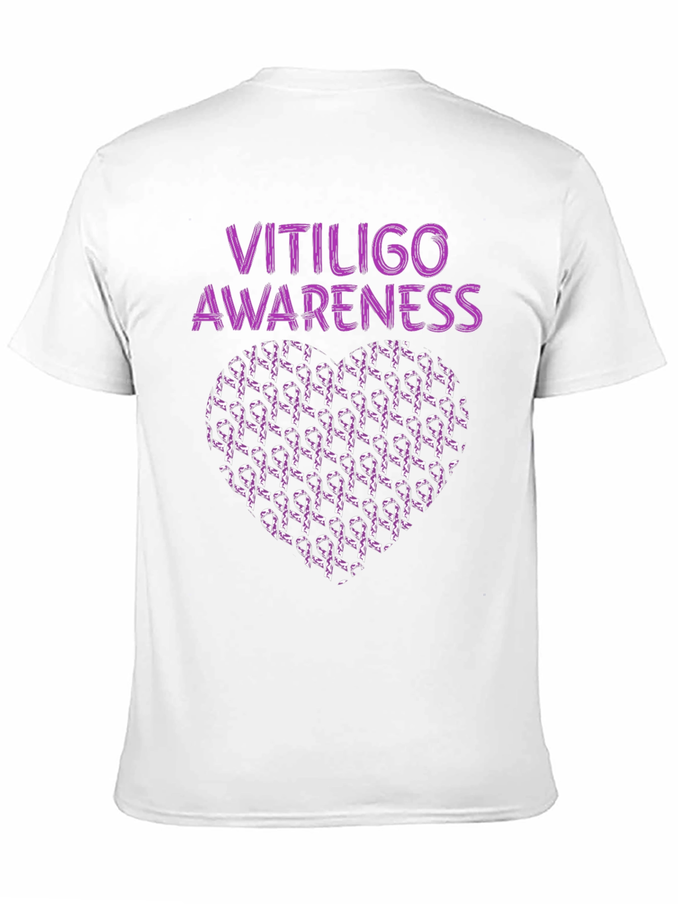 Vitiligo Awareness Heart Ribbon T-Shirt