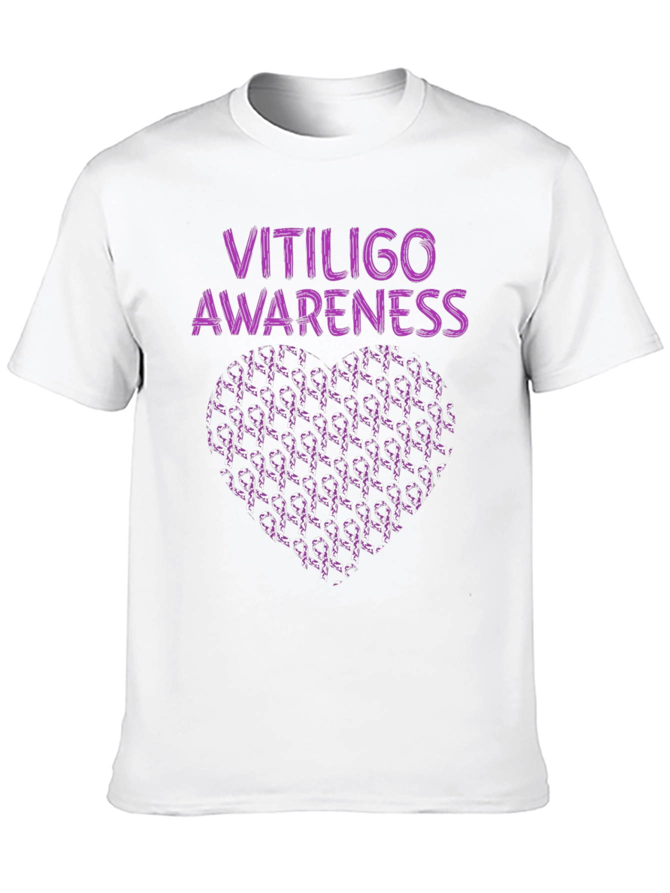 Vitiligo Awareness Heart Ribbon T-Shirt