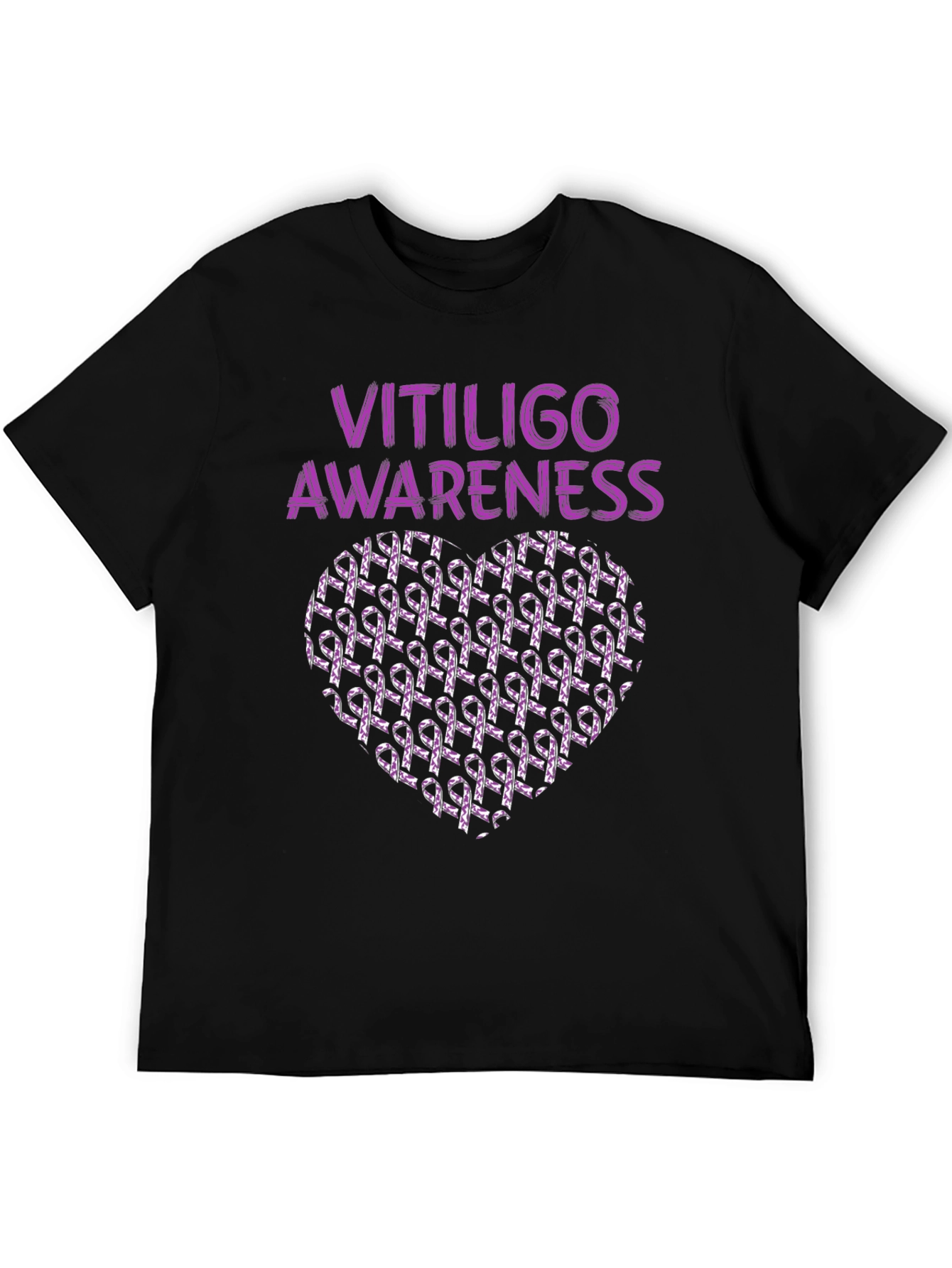 Vitiligo Awareness Heart Ribbon T-Shirt