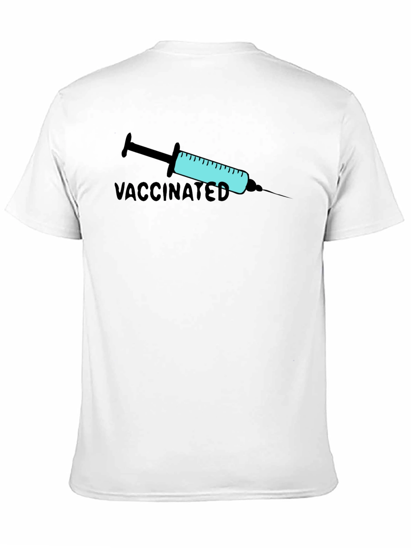 Vaccinated Graphic Print T-Shirt - Black
