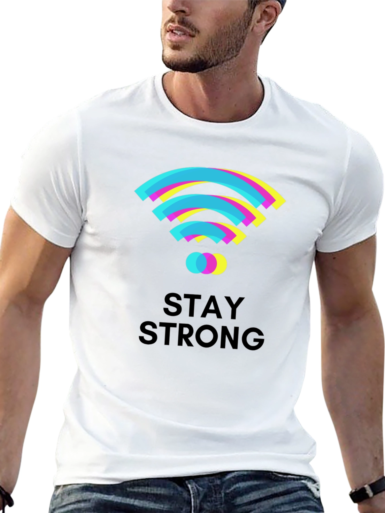 Stay Strong Graphic T-Shirt - Black Cotton Tee