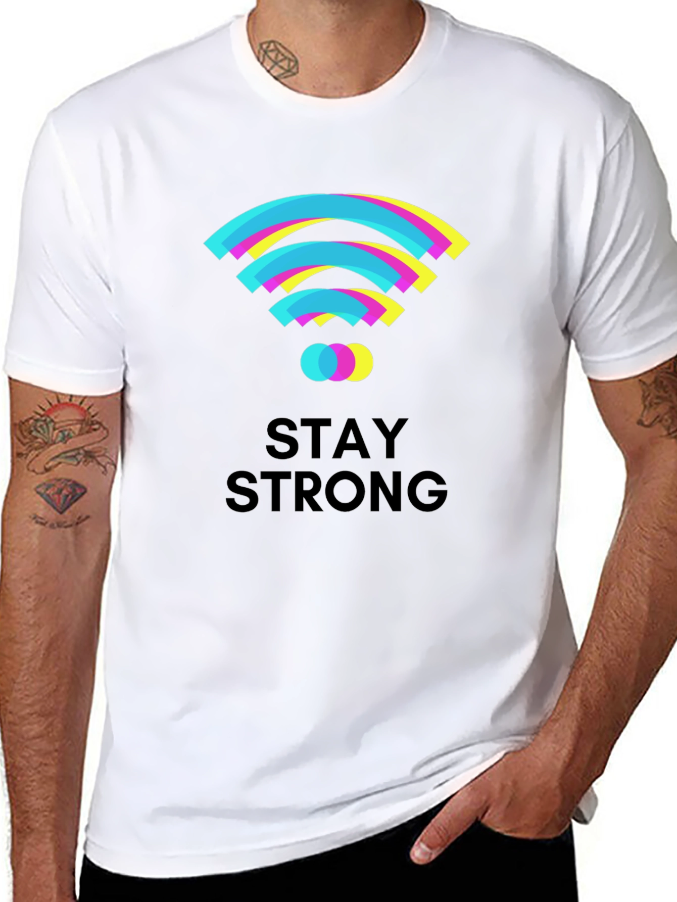 Stay Strong Graphic T-Shirt - Black Cotton Tee