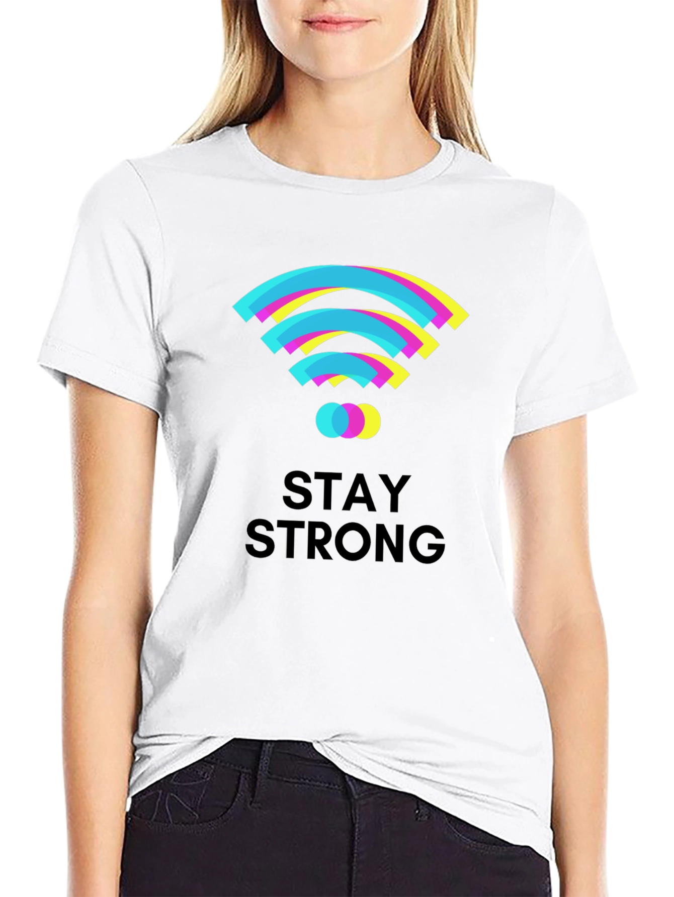 Stay Strong Graphic T-Shirt - Black Cotton Tee