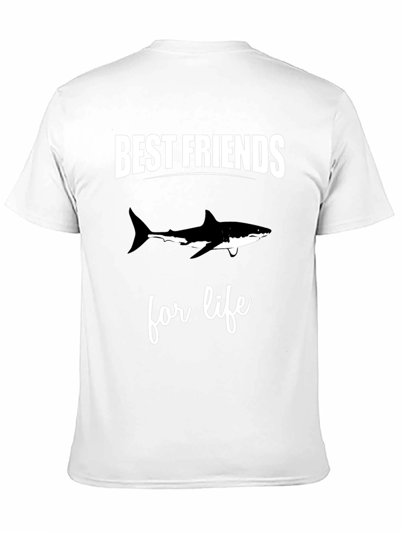 Best Friends Shark Tee - Black Cotton T-Shirt