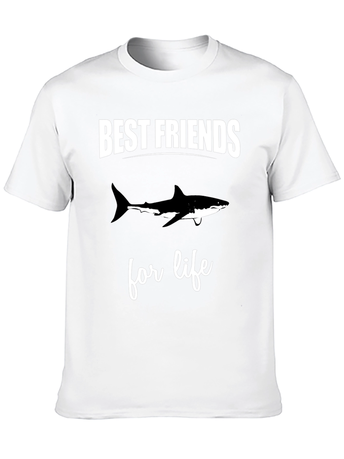 Best Friends Shark Tee - Black Cotton T-Shirt