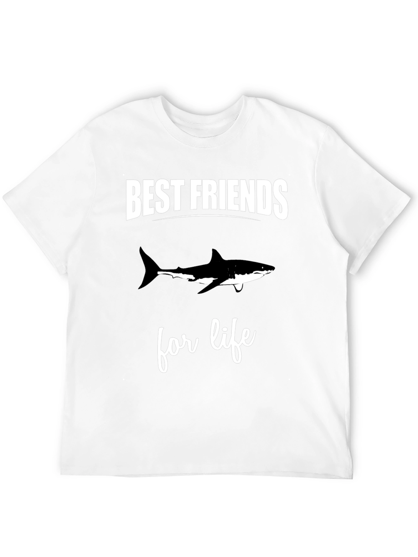 Best Friends Shark Tee - Black Cotton T-Shirt