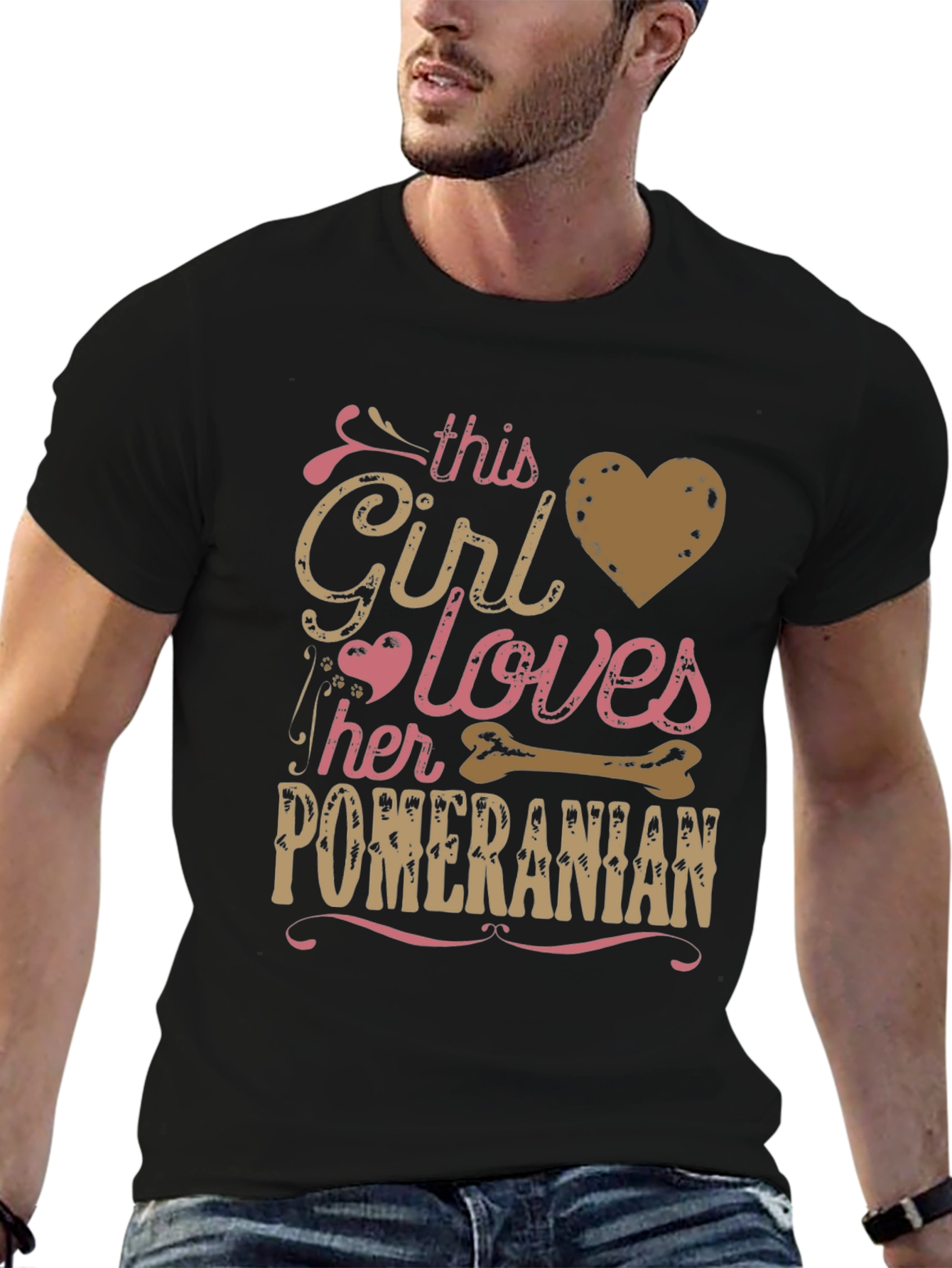 Girl Loves Pomeranian T-Shirt Dog Lover Tee