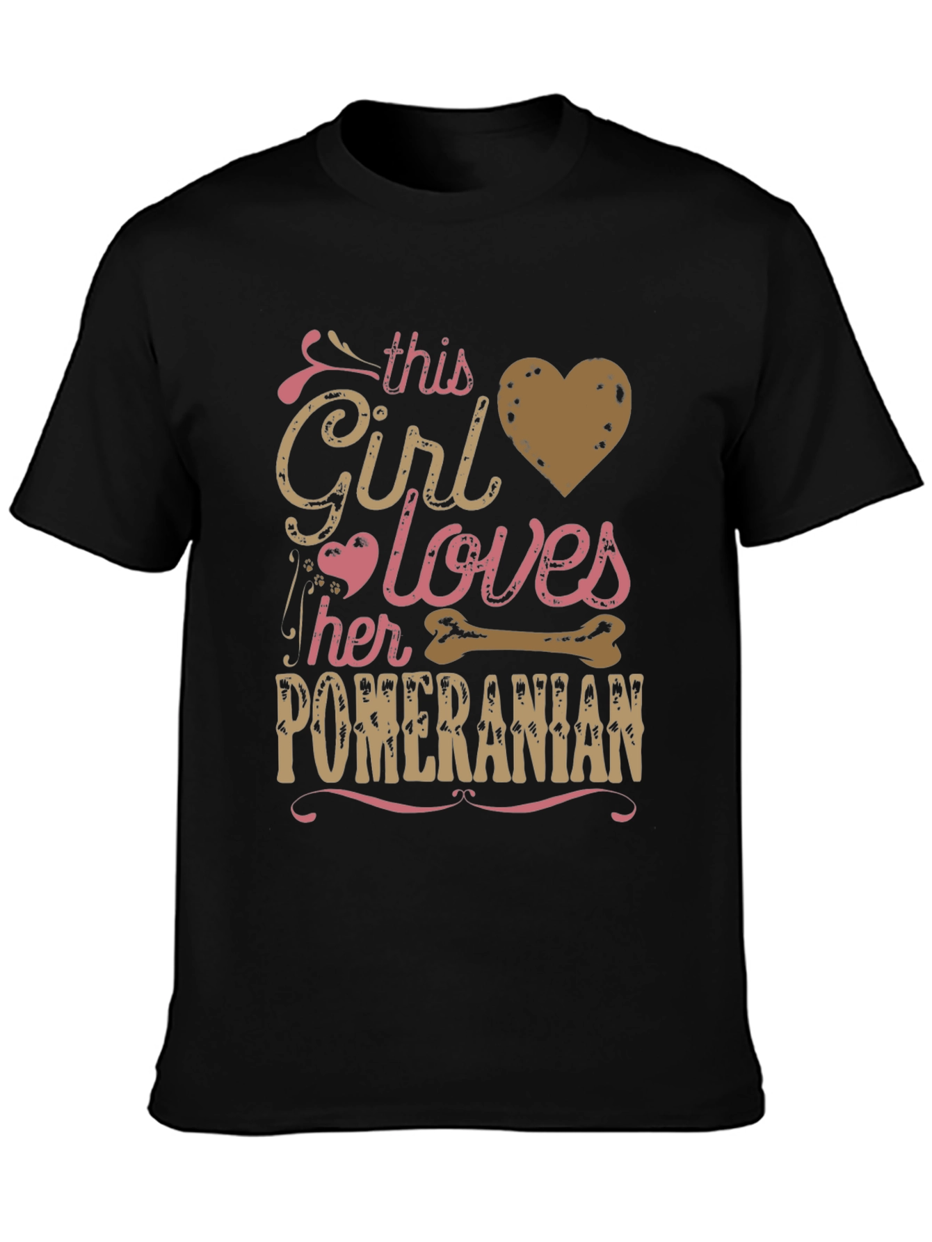 Girl Loves Pomeranian T-Shirt Dog Lover Tee