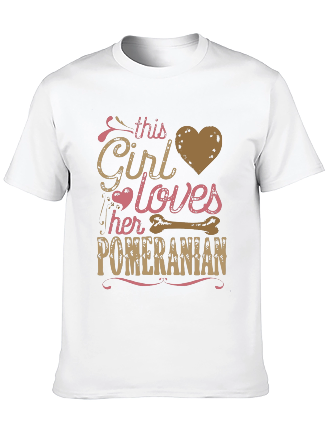 Girl Loves Pomeranian T-Shirt Dog Lover Tee