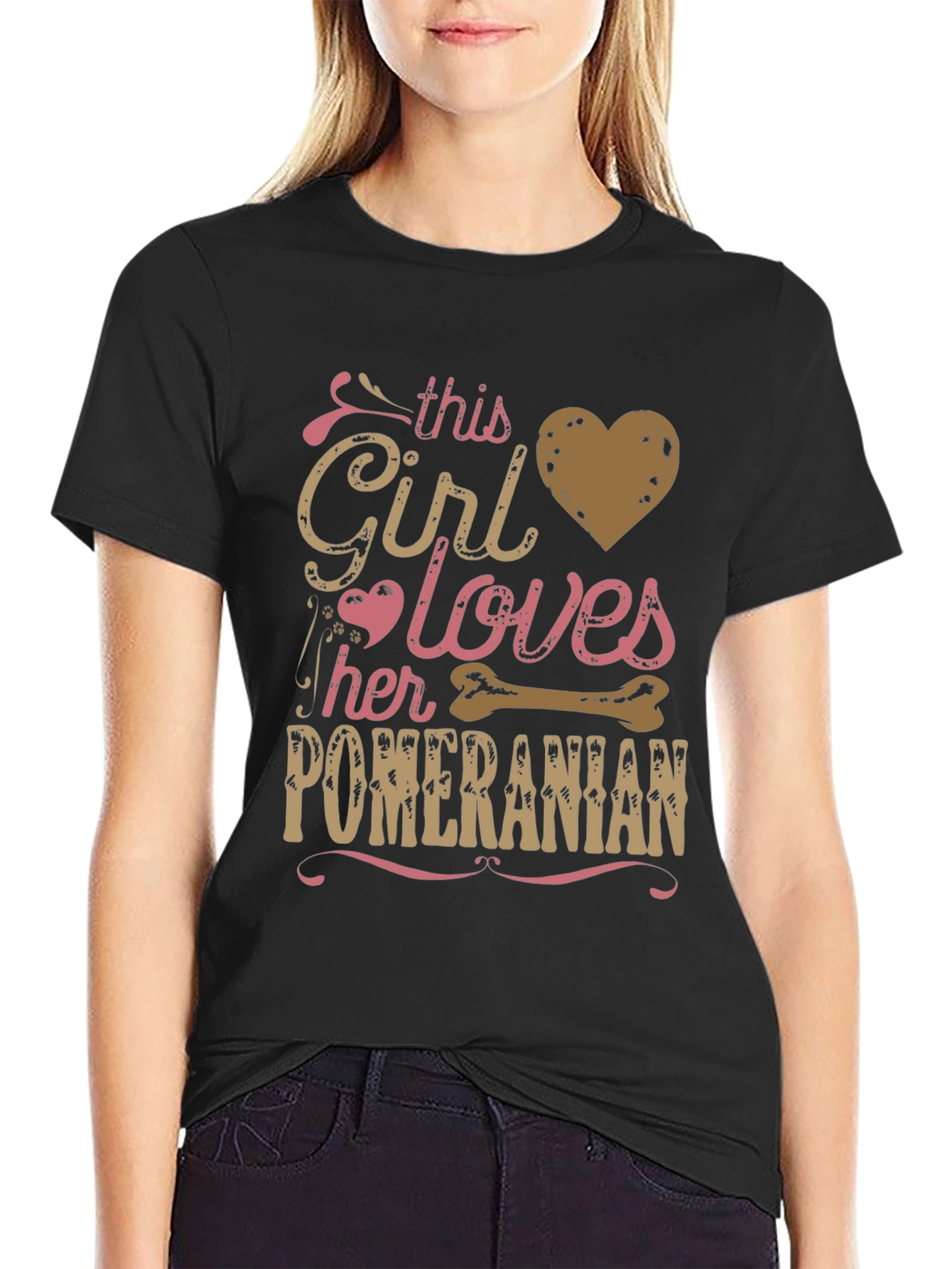 Girl Loves Pomeranian T-Shirt Dog Lover Tee
