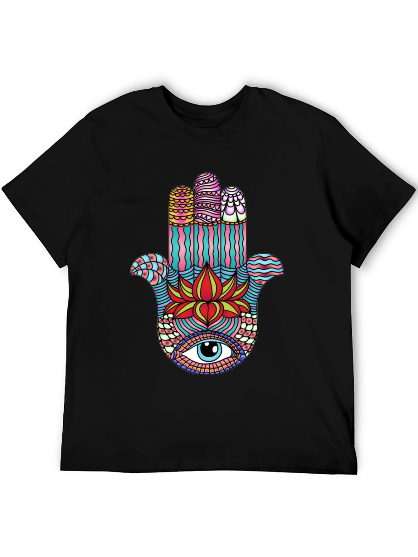 Hamsa Hand Graphic Print Mens T-Shirt