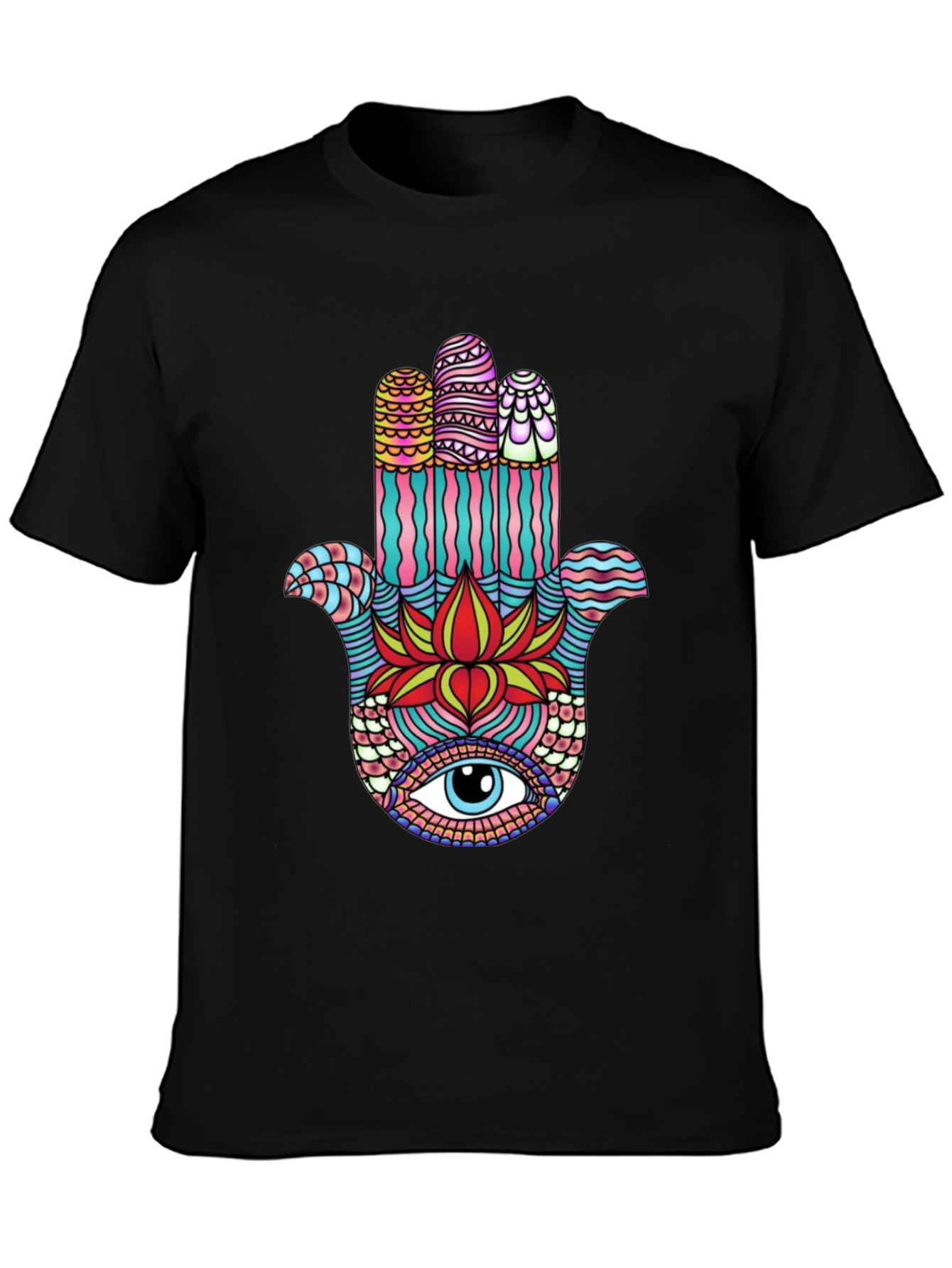 Hamsa Hand Graphic Print Mens T-Shirt