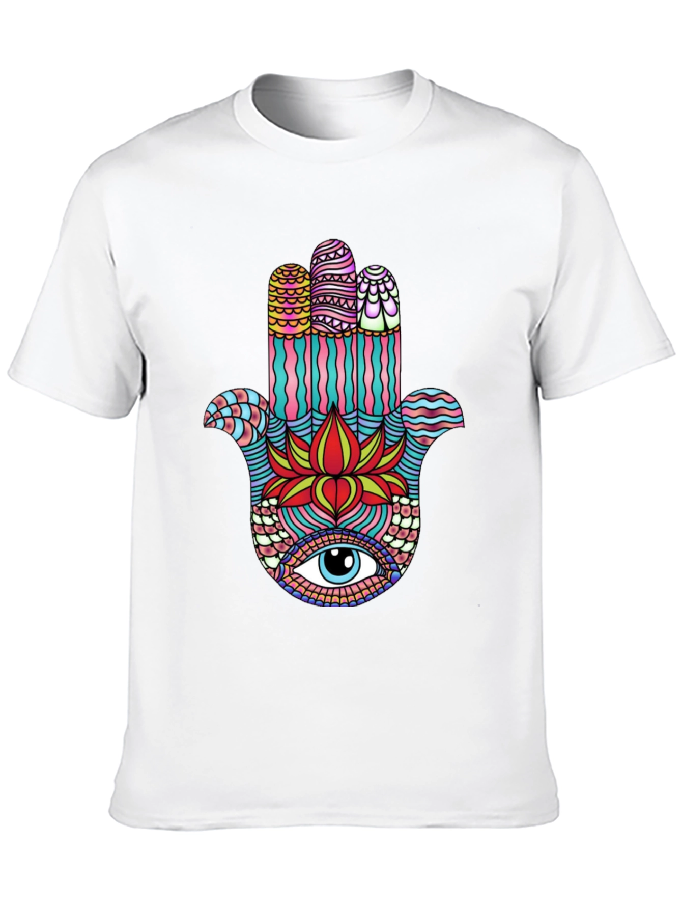 Hamsa Hand Graphic Print Mens T-Shirt