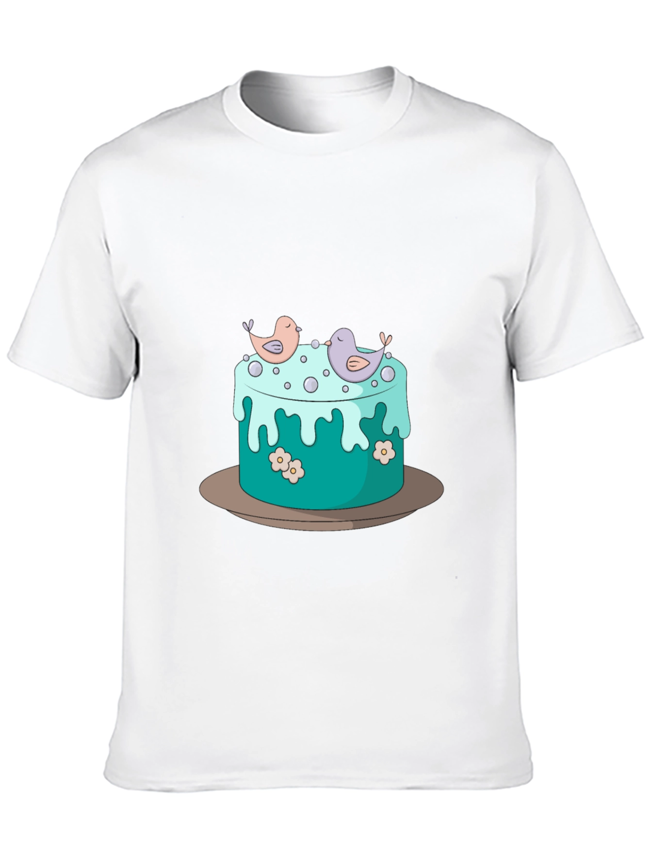 Cake and Birds Graphic T-Shirt - Unisex Style